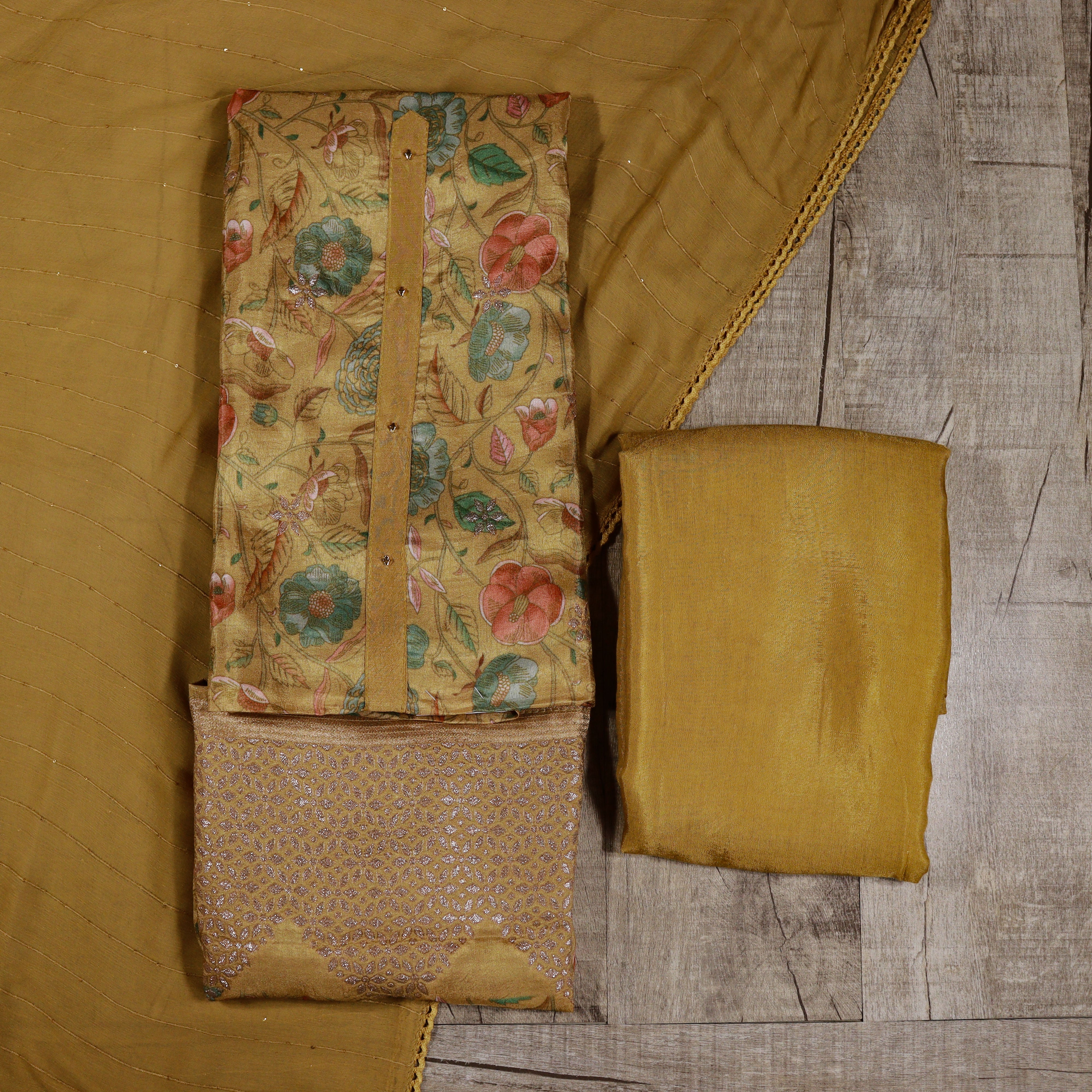 Load image into Gallery viewer, Muslin Silk Unstitched Suit -3994