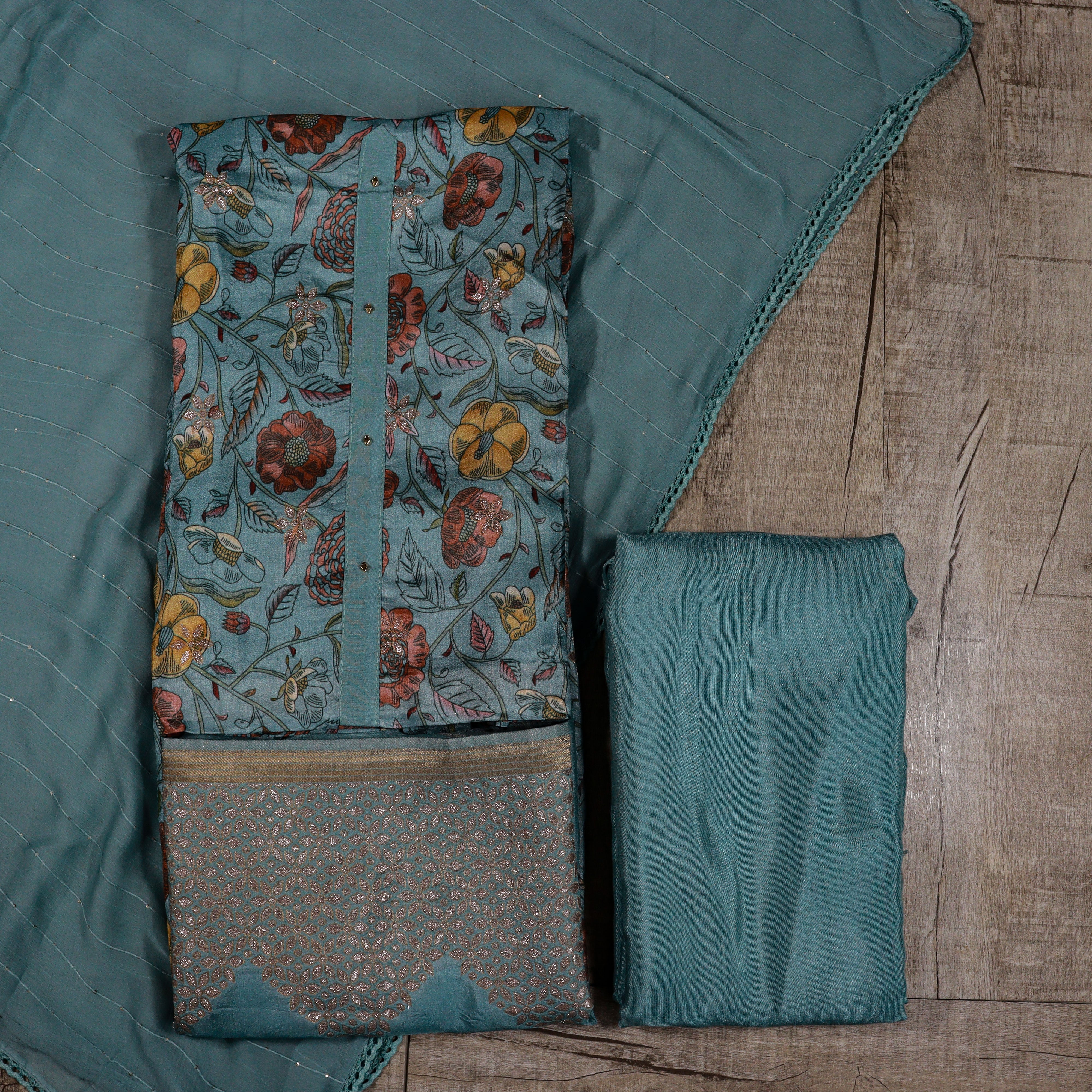 Load image into Gallery viewer, Muslin Silk Unstitched Suit -3994