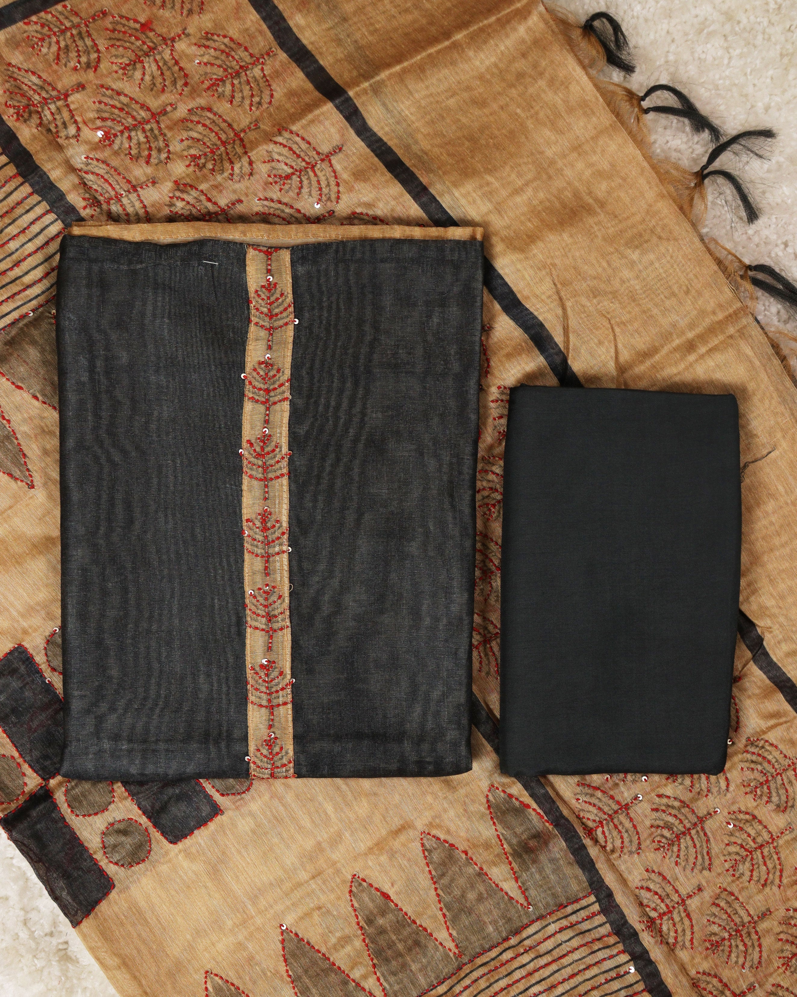 Load image into Gallery viewer, Pure Chanderi Silk Unstitched Suit -0499