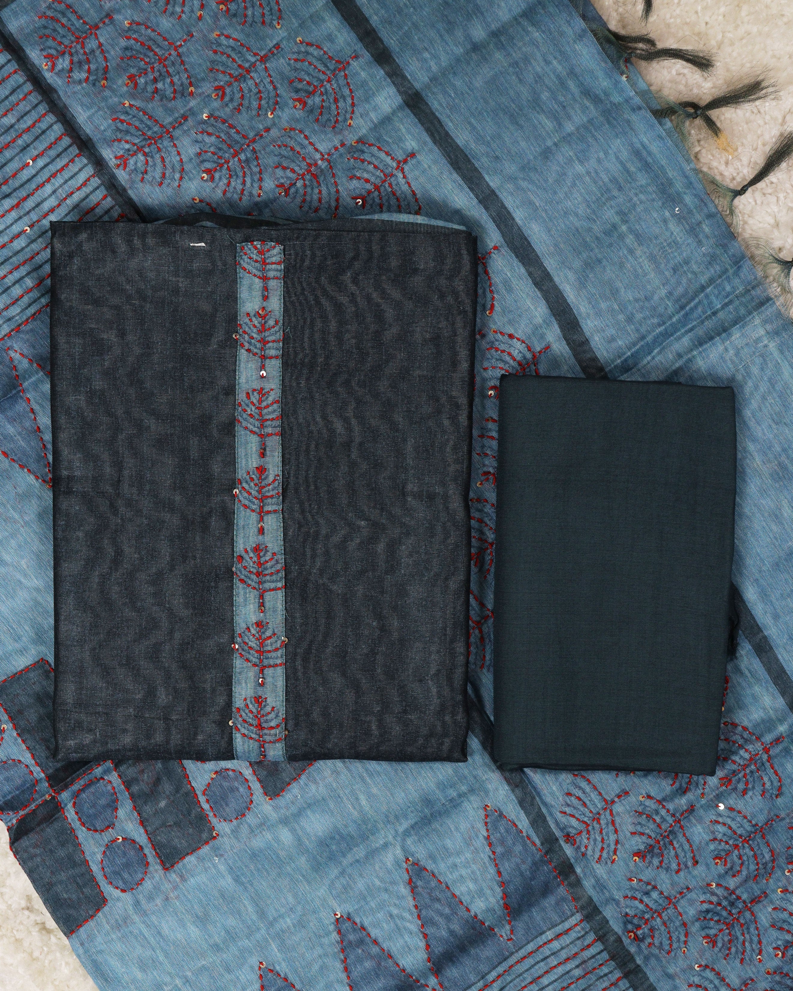 Load image into Gallery viewer, Pure Chanderi Silk Unstitched Suit -0499