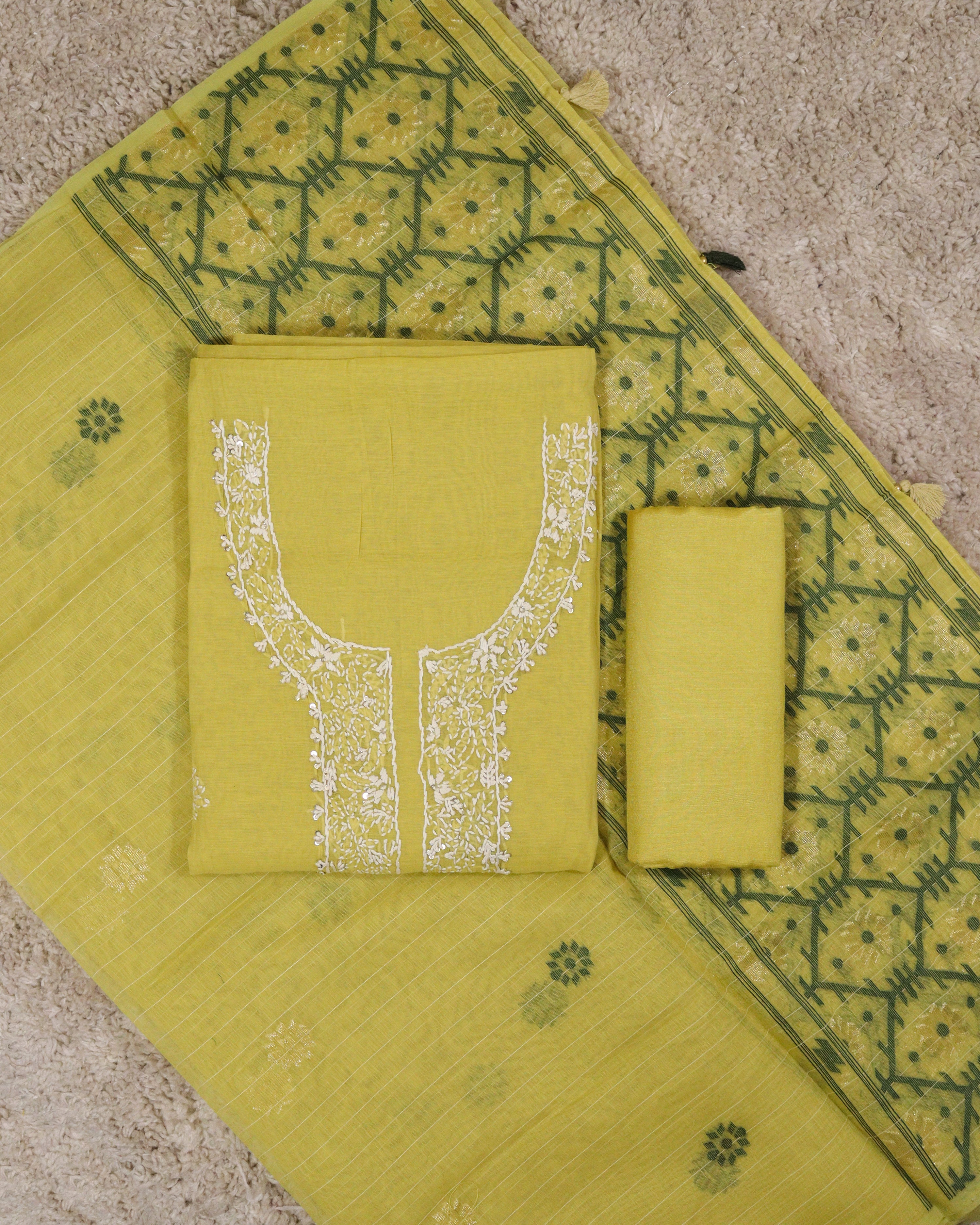 Load image into Gallery viewer, Chanderi Cotton Unstitched Suit-4797