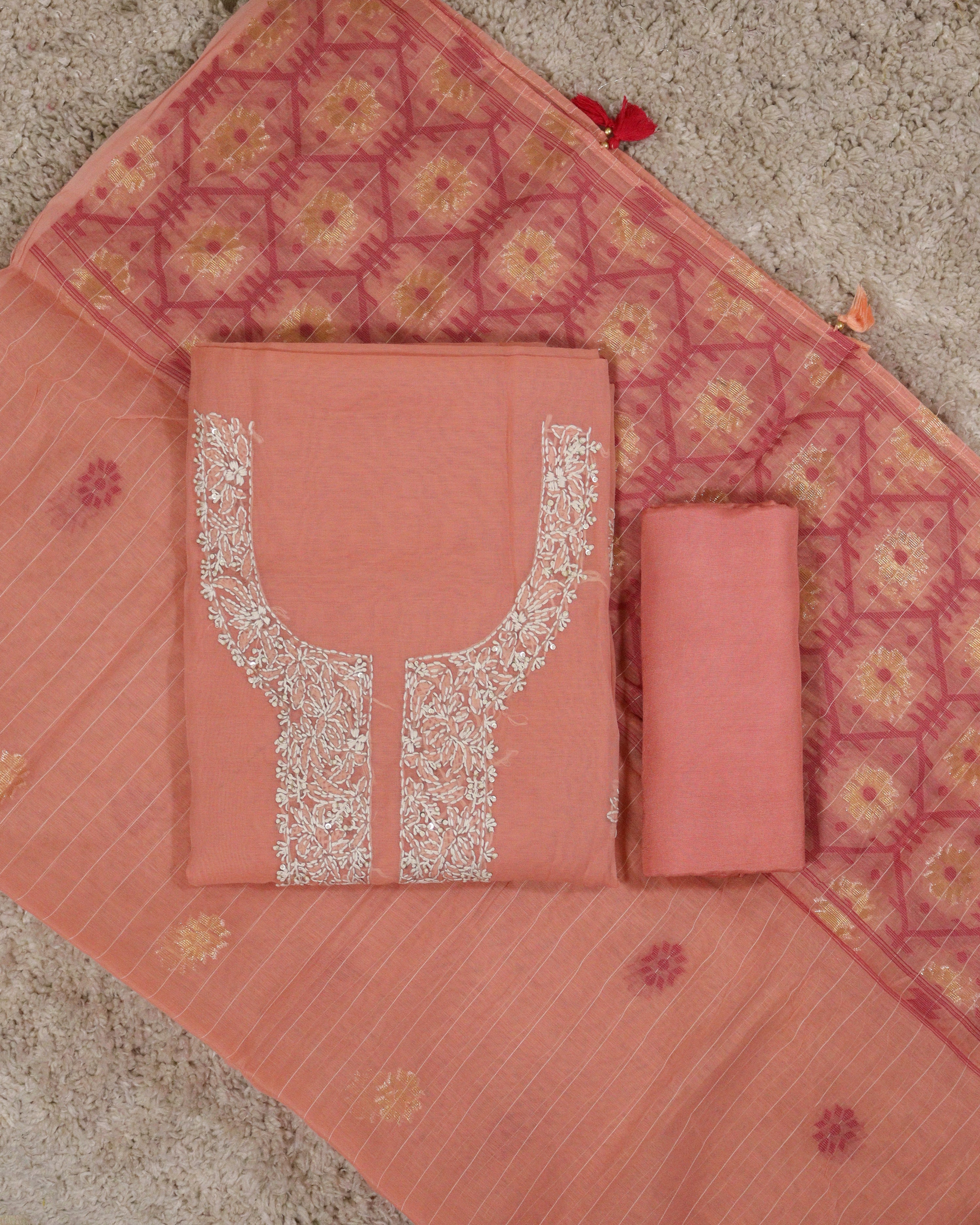 Load image into Gallery viewer, Chanderi Cotton Unstitched Suit-4797