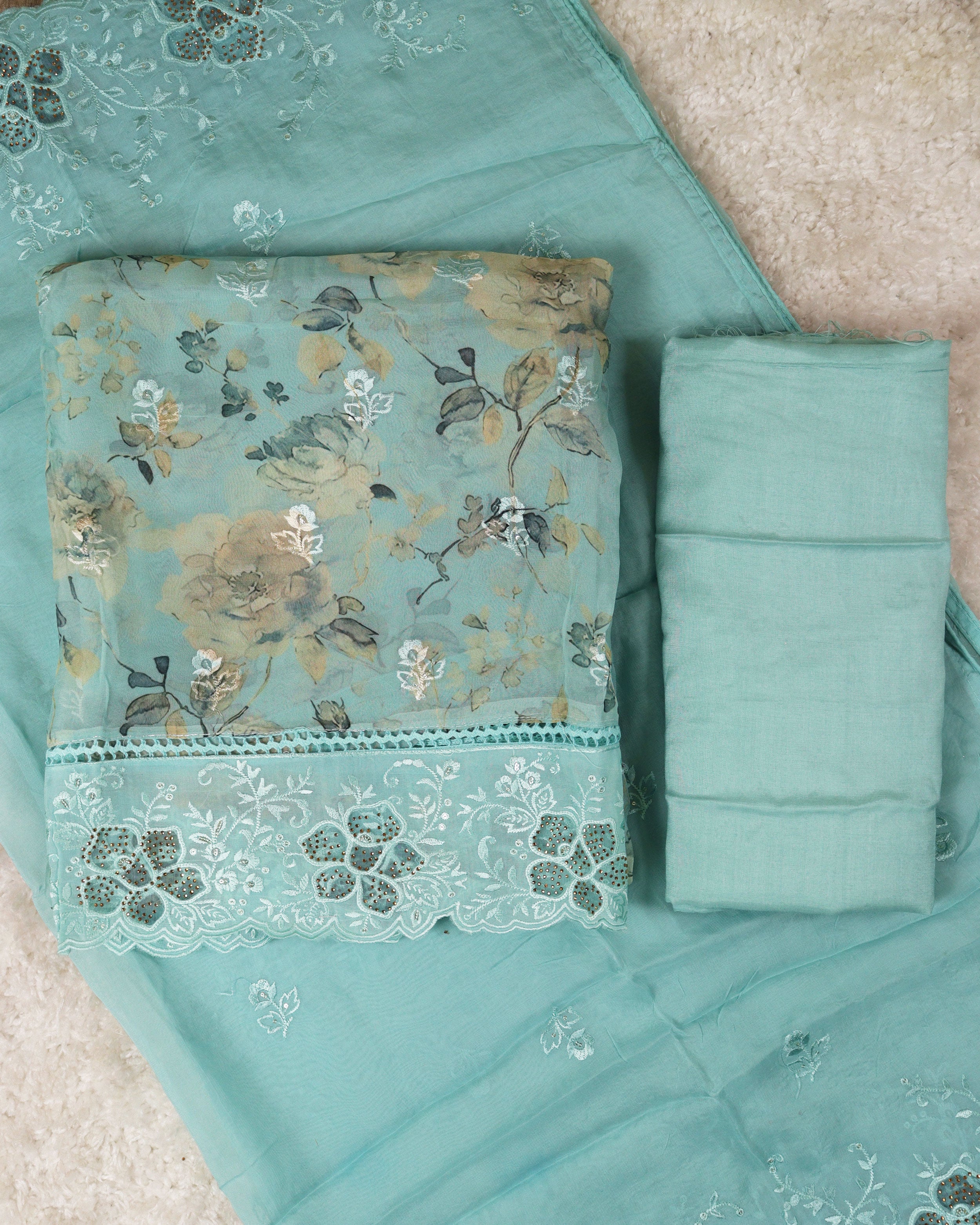 Load image into Gallery viewer, Viscose Organza Unstitched Suit-0554