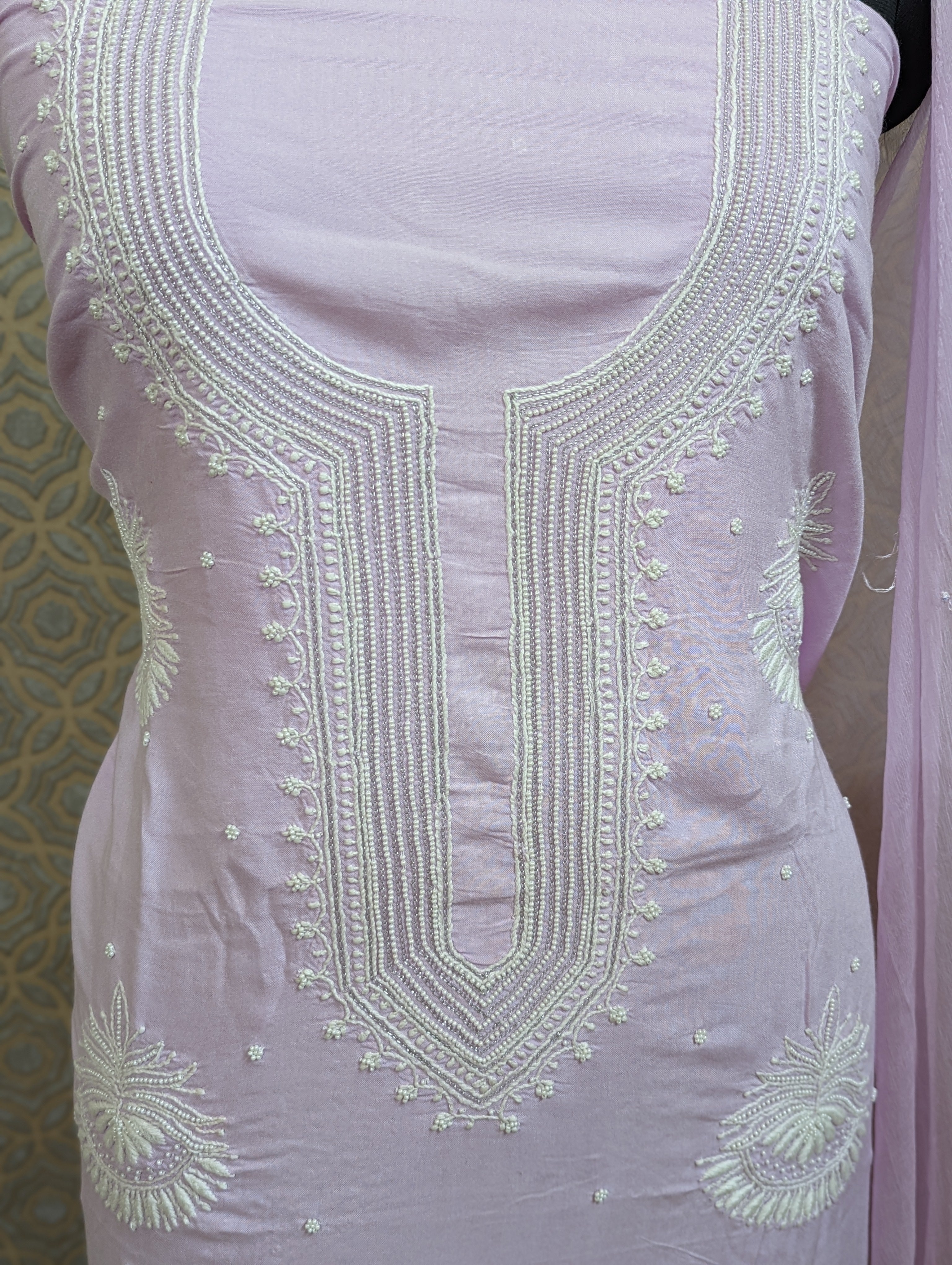 Load image into Gallery viewer, Cotton Chikankari Unstitched Top and Dupatta- 2514