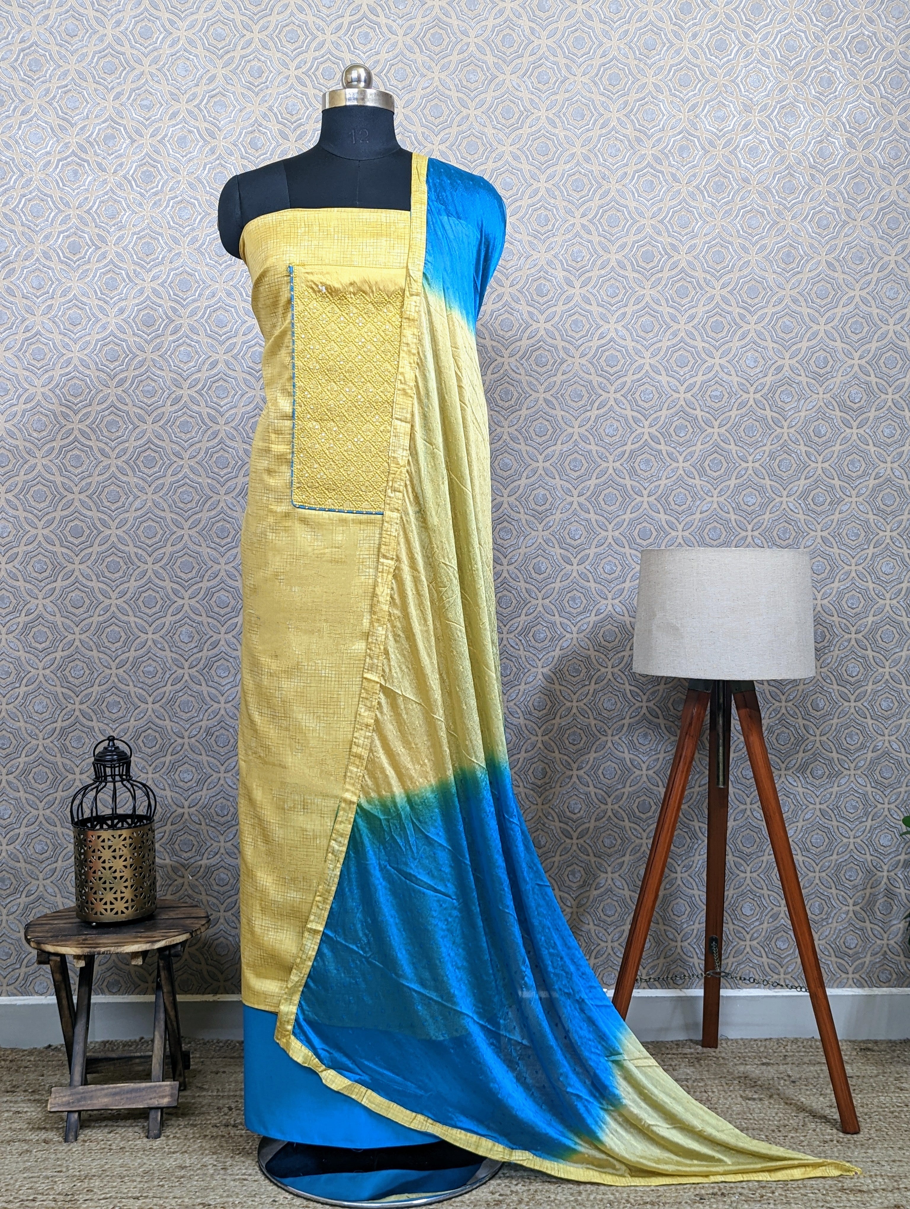 Load image into Gallery viewer, Pure Satin Cotton Unstitched Suit- 2452