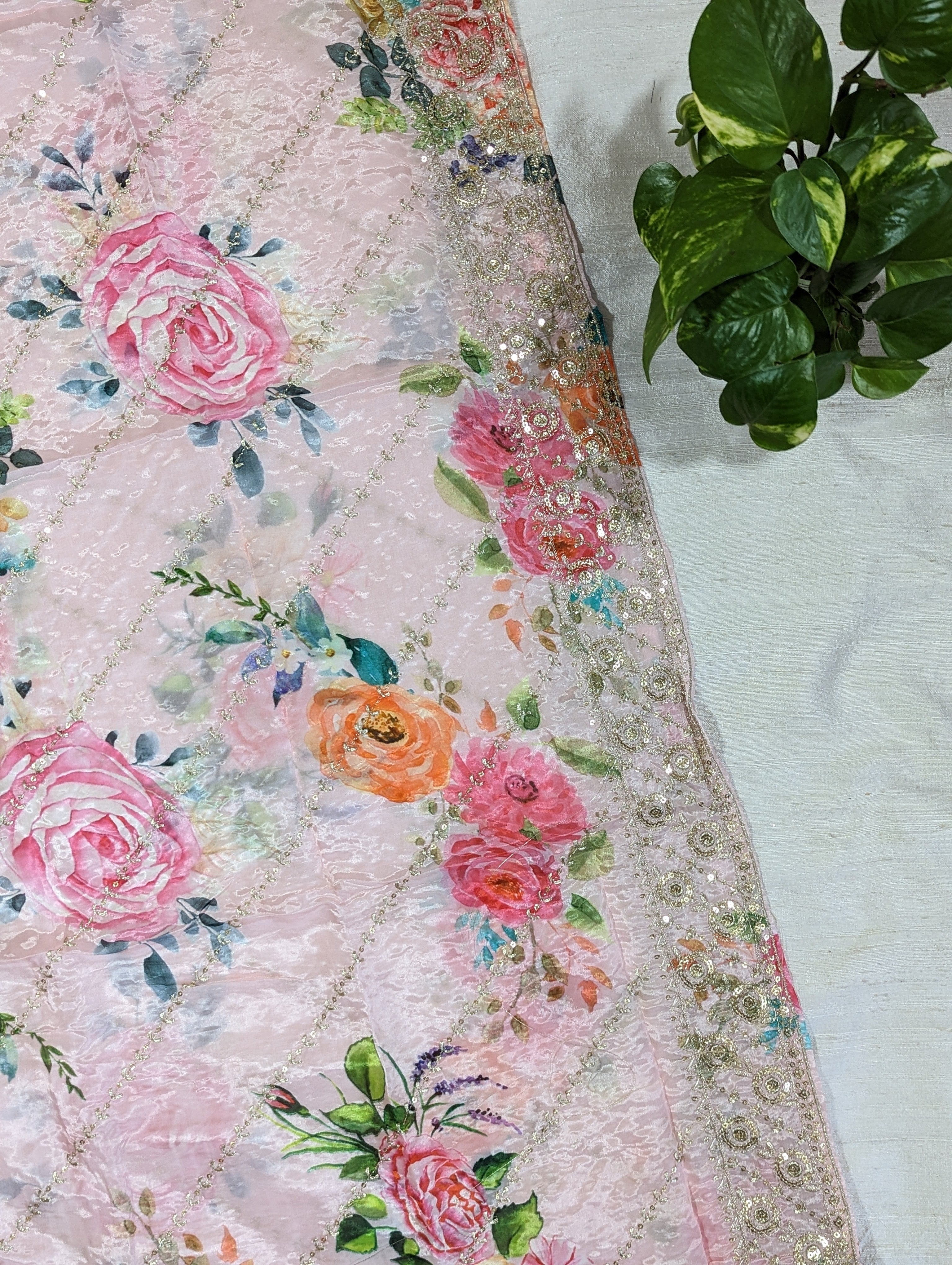 Load image into Gallery viewer, Muslin Silk Semi Stitched Suit-3080