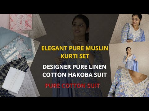 Load and play video in Gallery viewer, Pure Muslin Silk Suit-2649