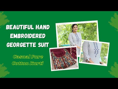 Load and play video in Gallery viewer, Teal Blue Georgette Handwork Suit-2876