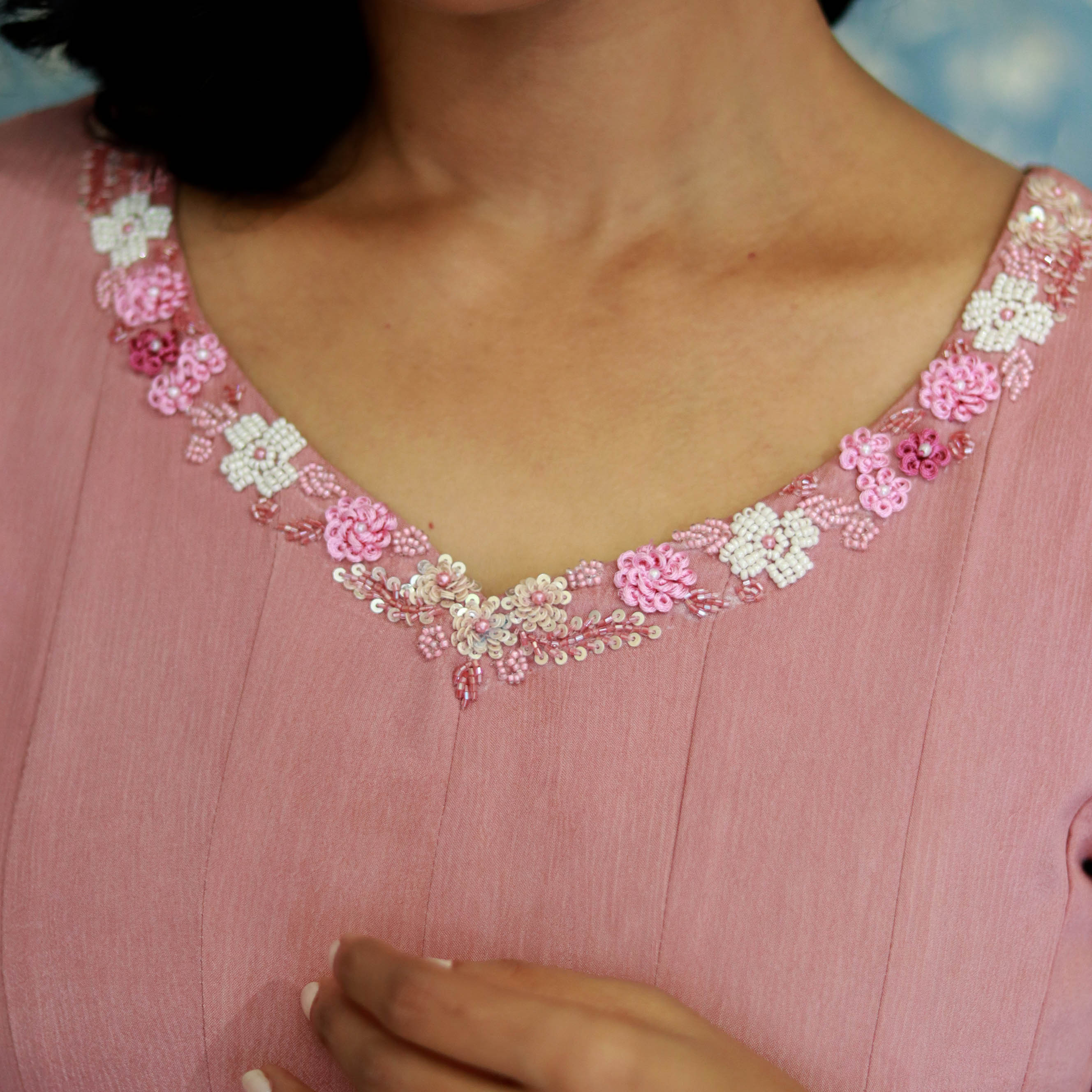 Load image into Gallery viewer, Mauve Colour Pure chinnon chiffon Designer wear-3252