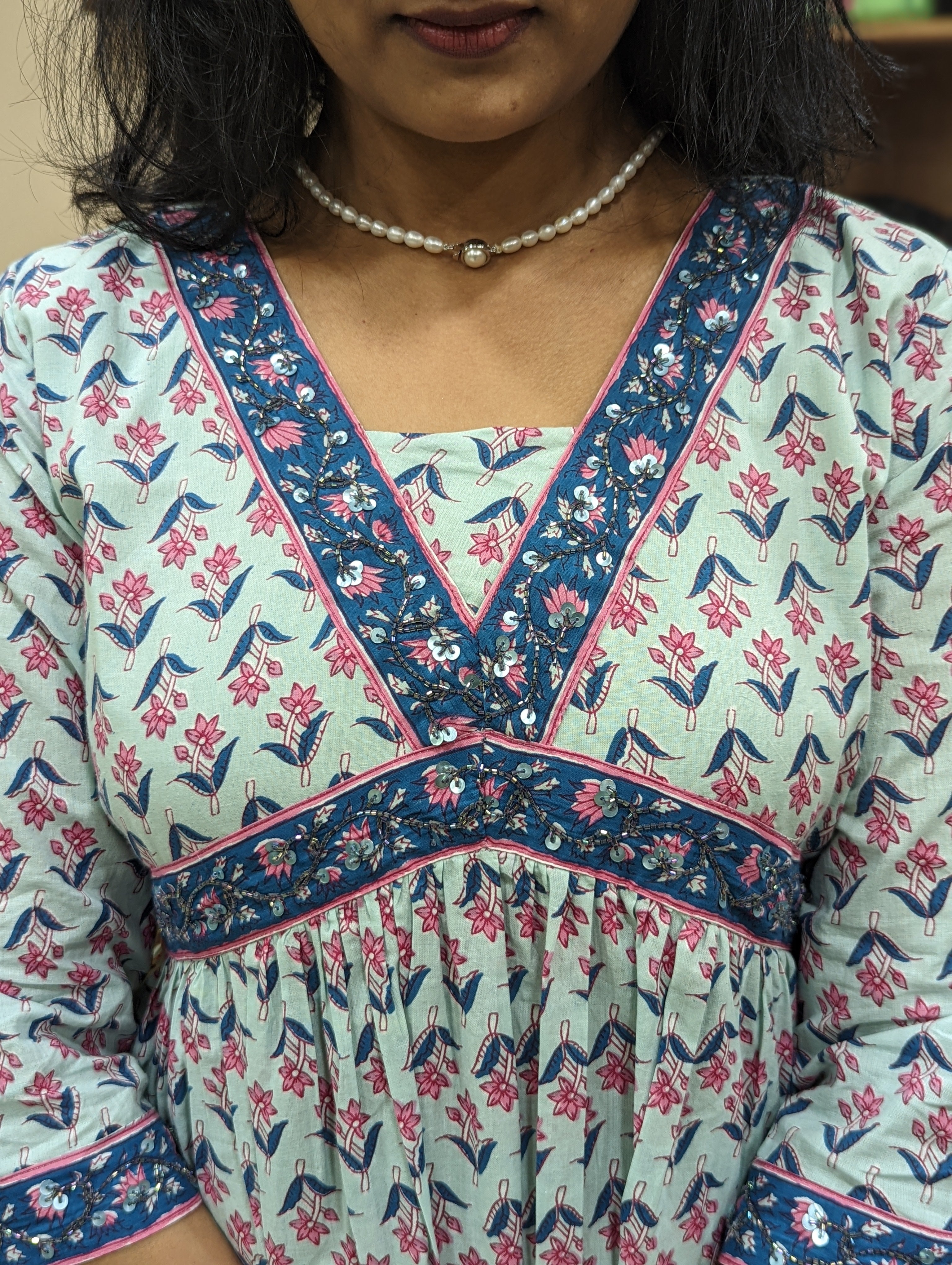 Load image into Gallery viewer, Printed Cotton Designer frock- 4