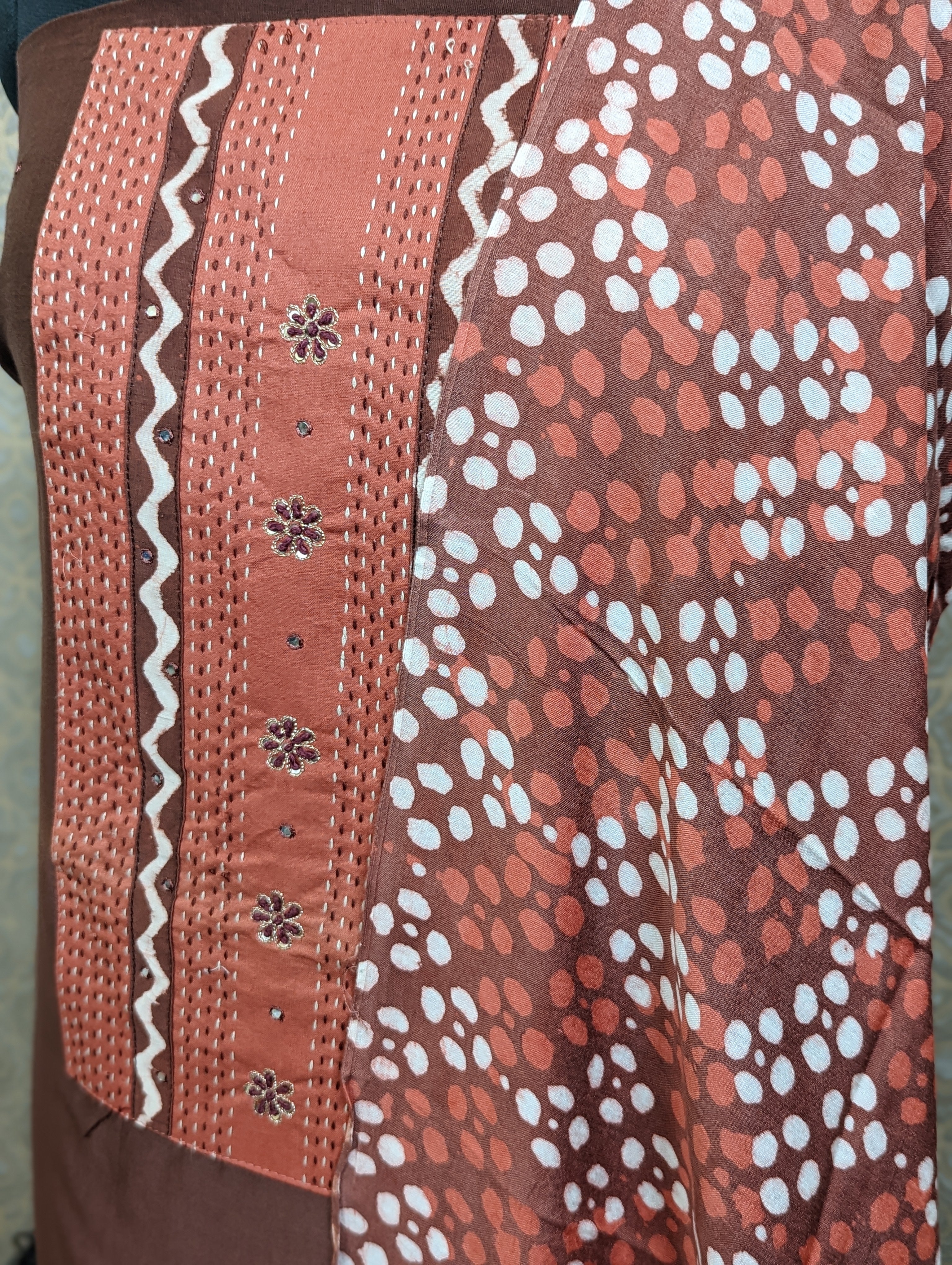 Load image into Gallery viewer, Maheswari Silk Salwar - Red Wood - 2034