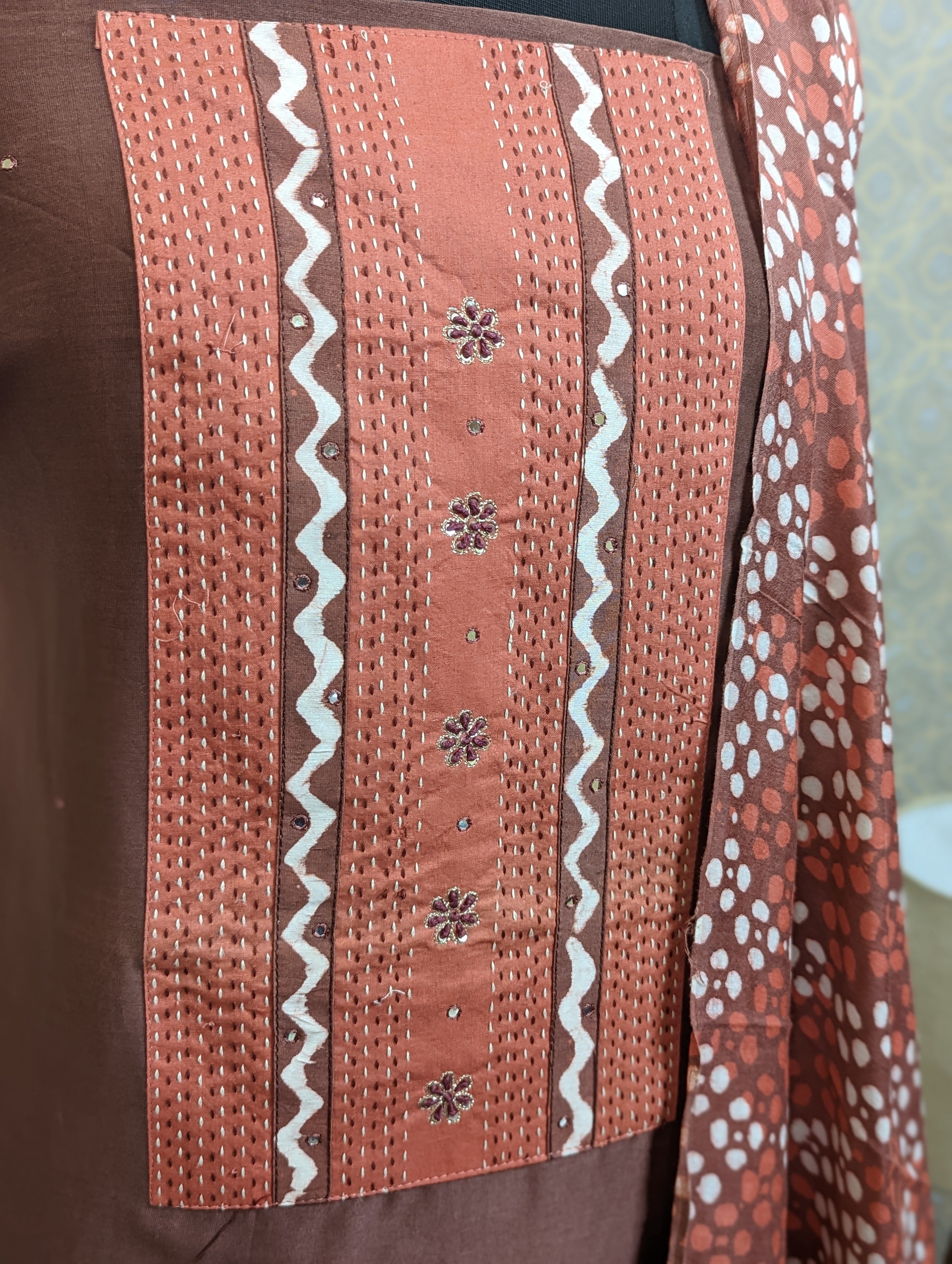 Load image into Gallery viewer, Maheswari Silk Salwar - Red Wood - 2034