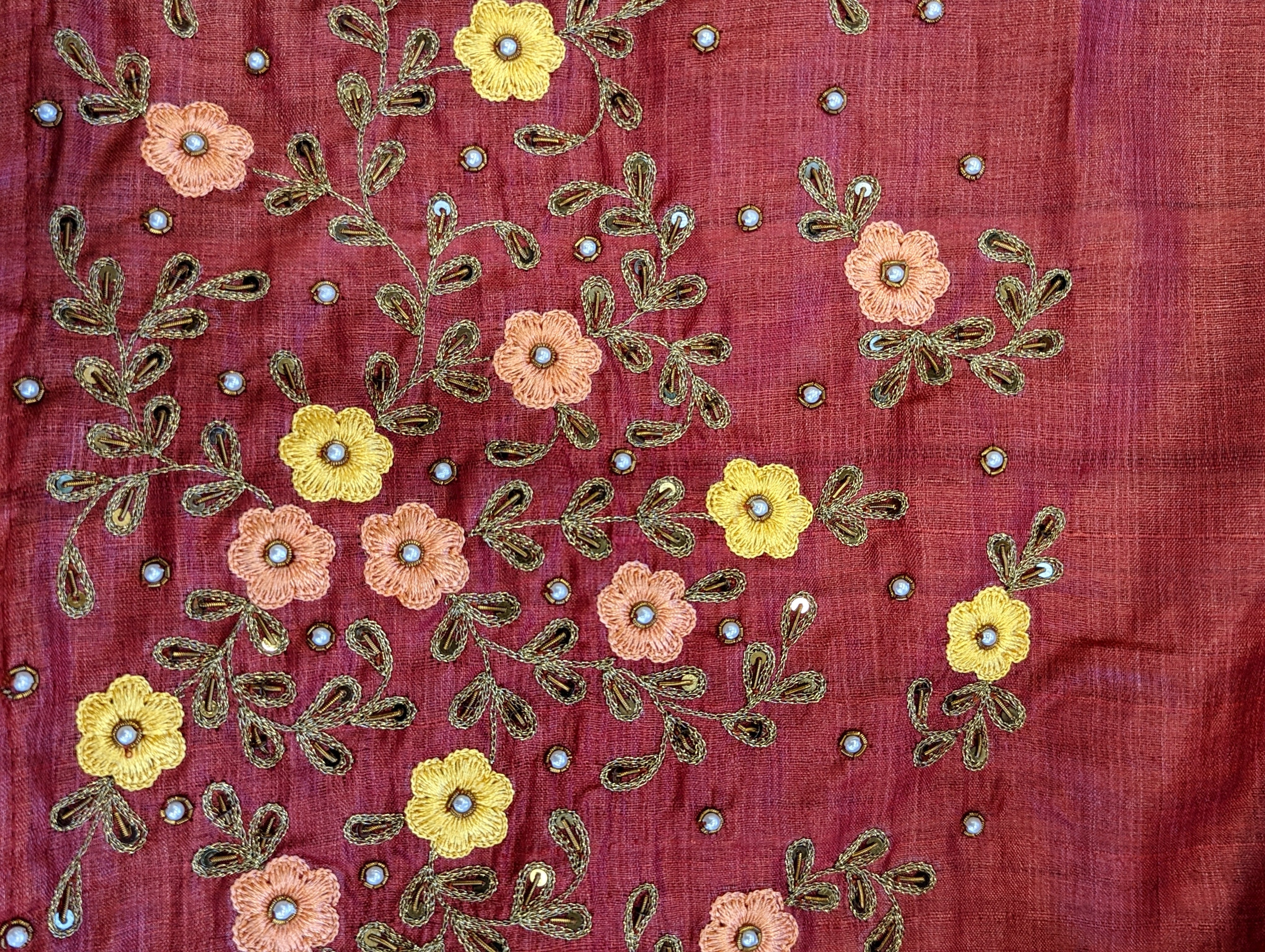 Load image into Gallery viewer, Brick Red Pure Tussar Silk Saree With Blouse