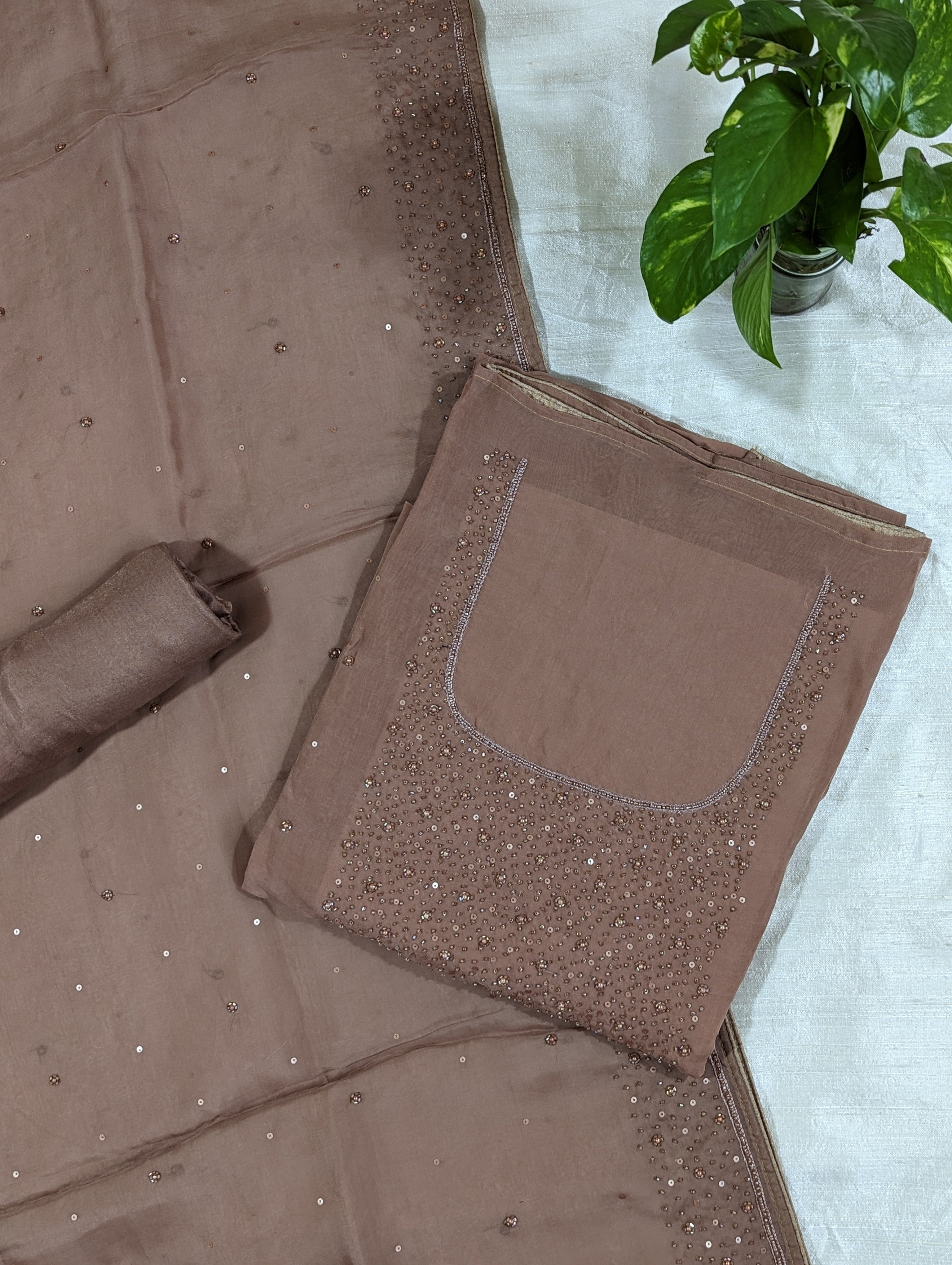 Load image into Gallery viewer, Nut Meg Pure Viscose Organza Unstitched Suits -2938