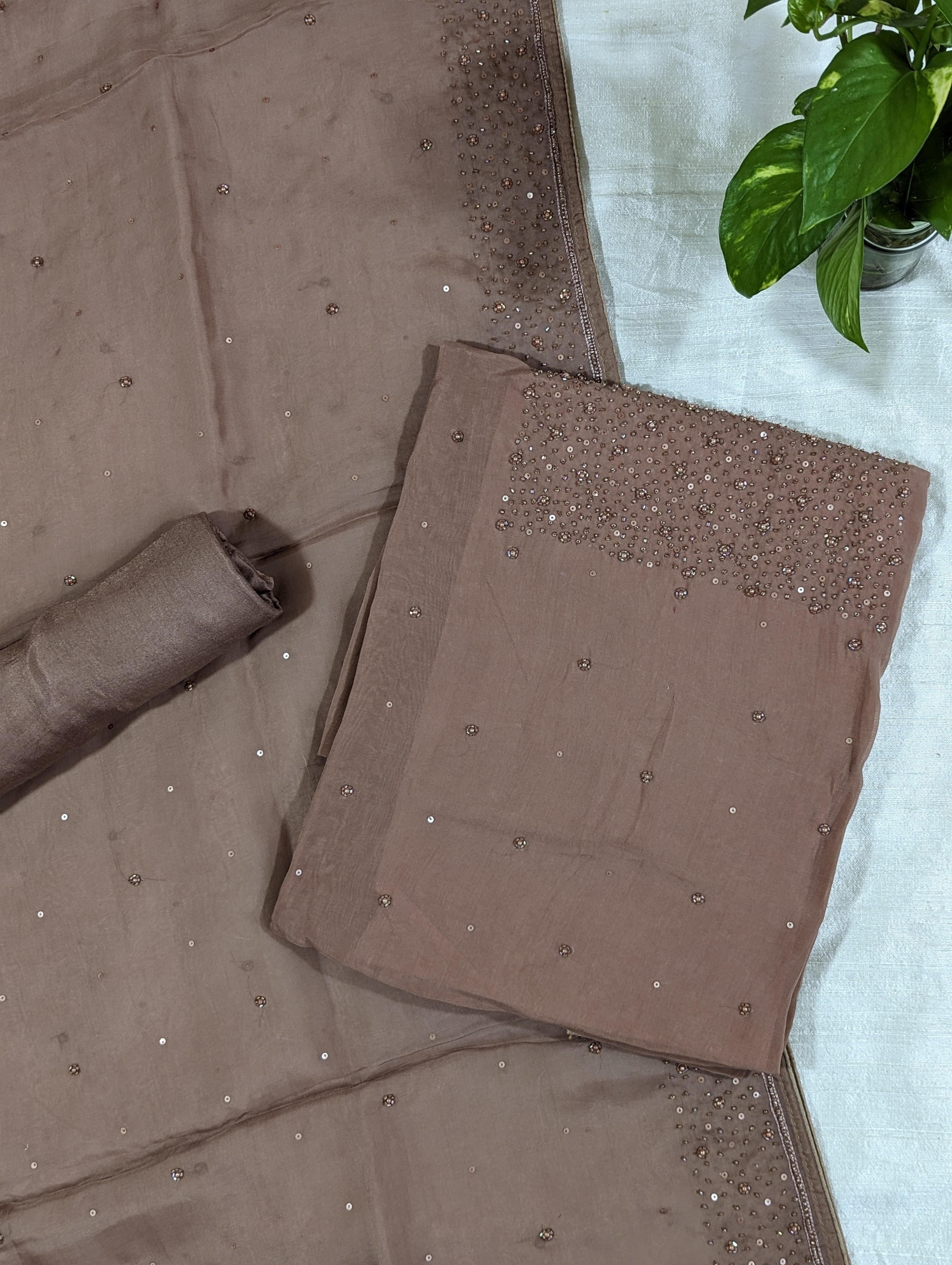 Load image into Gallery viewer, Nut Meg Pure Viscose Organza Unstitched Suits -2938