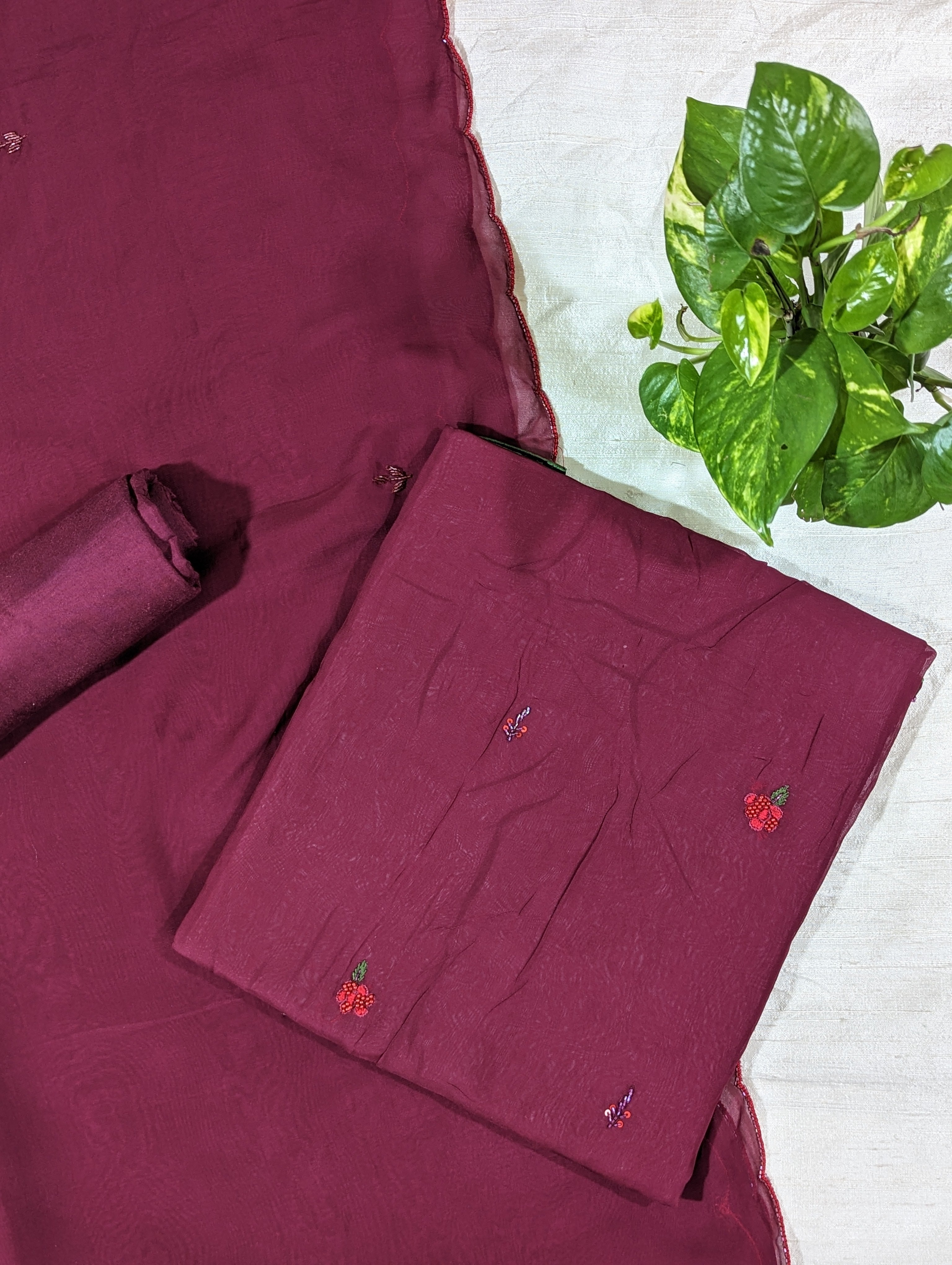 Load image into Gallery viewer, Grape Pure Viscose Organza Unstitched Suits -2873