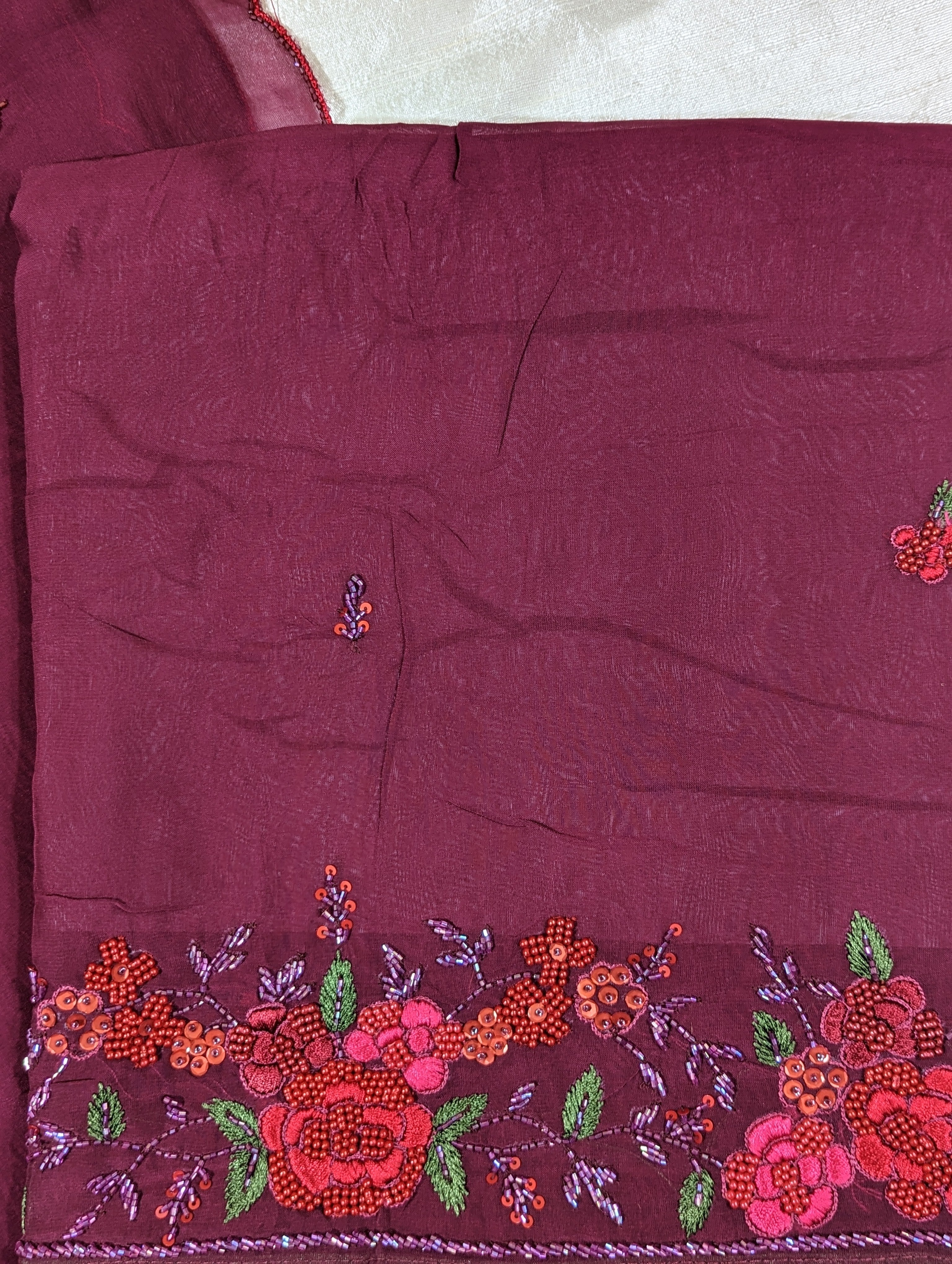 Load image into Gallery viewer, Grape Pure Viscose Organza Unstitched Suits -2873