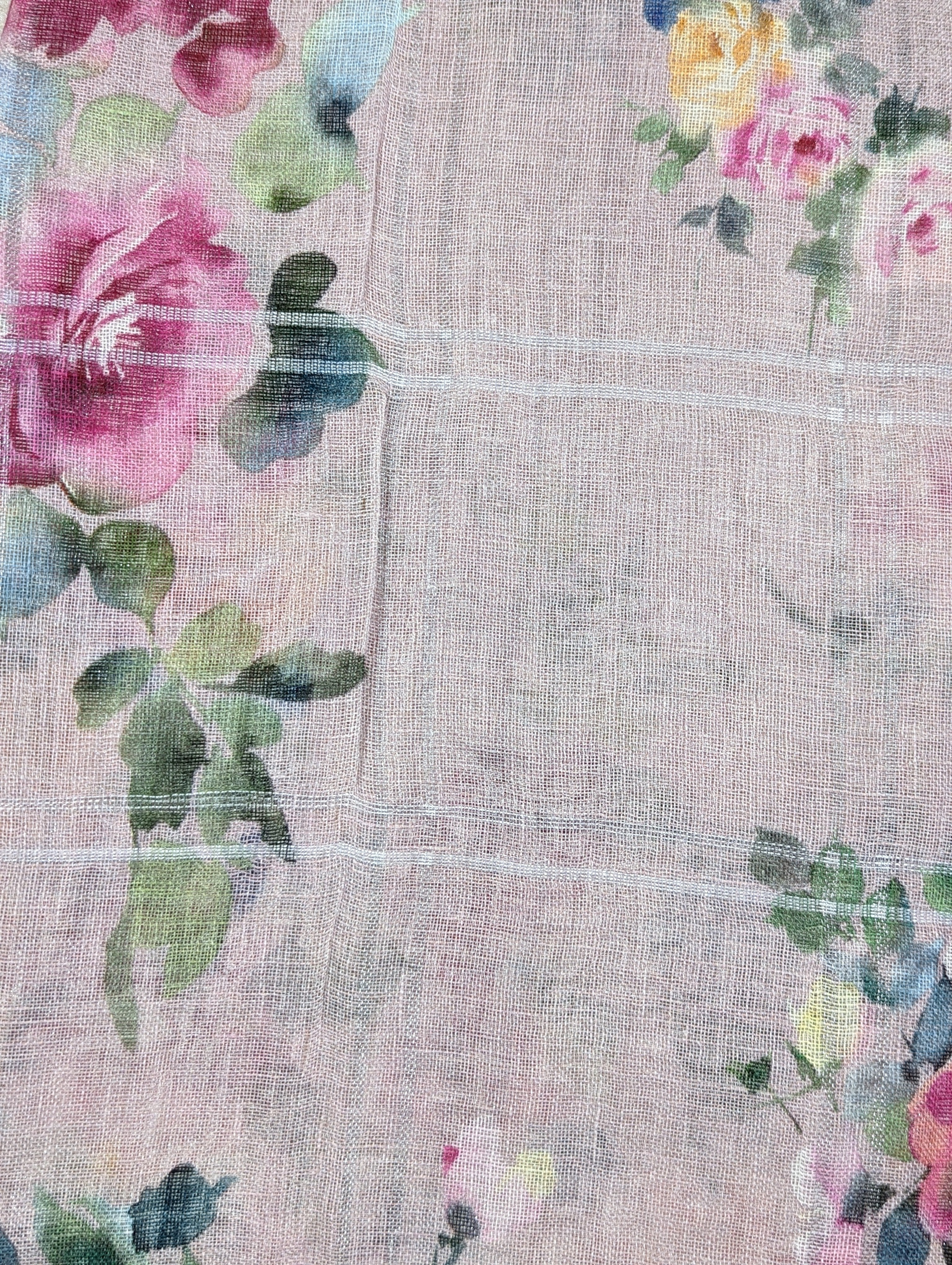 Load image into Gallery viewer, Light Baby Pink Pure Linen Saree-3215