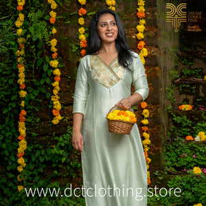 Pure chanderi Silk Designer Kurti (pre-order)- 3733