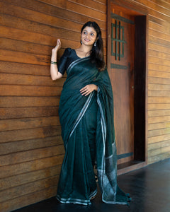 Pure Linen Saree(Pre-Order)-2447