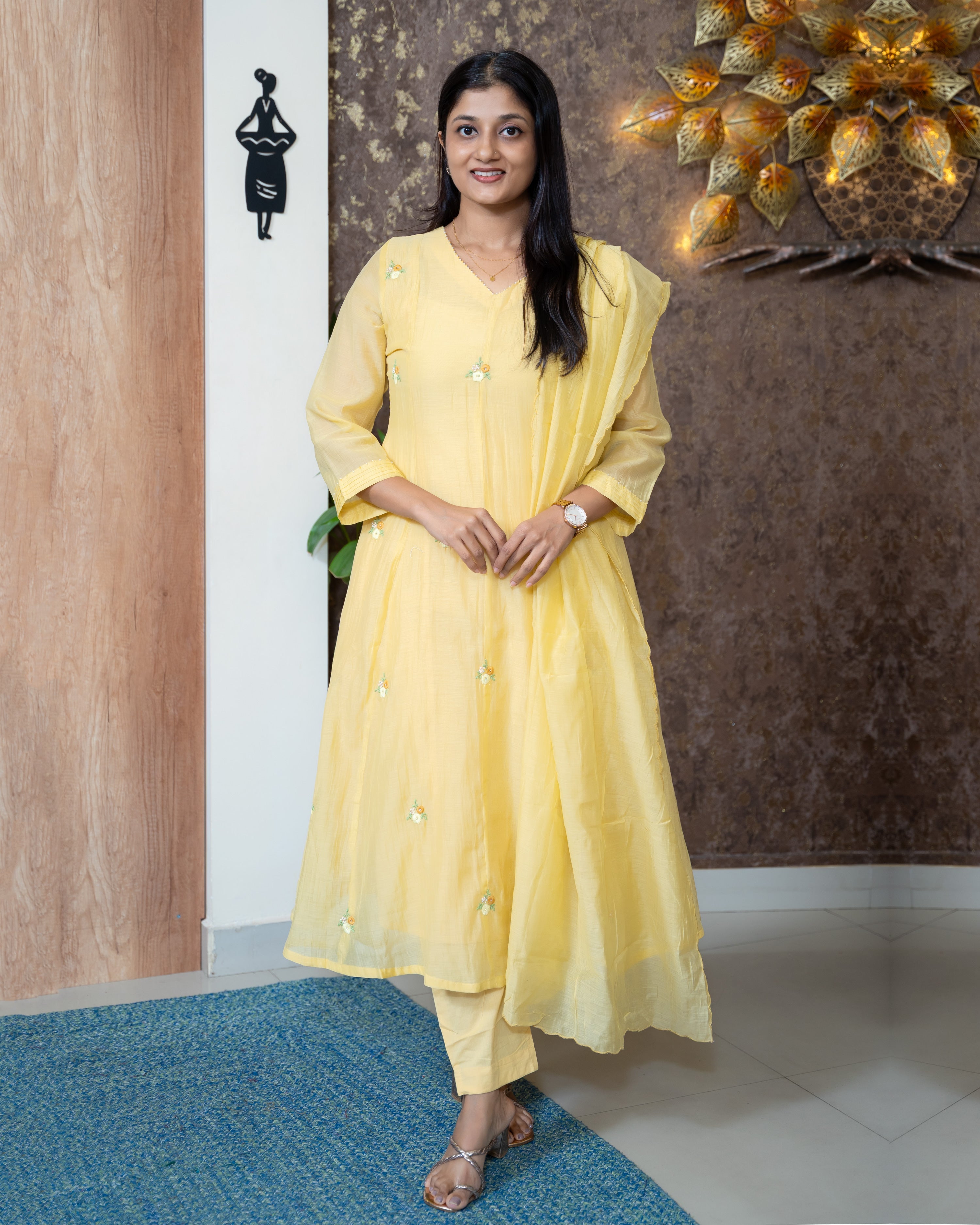 Load image into Gallery viewer, Mul Chanderi Suit-8563

