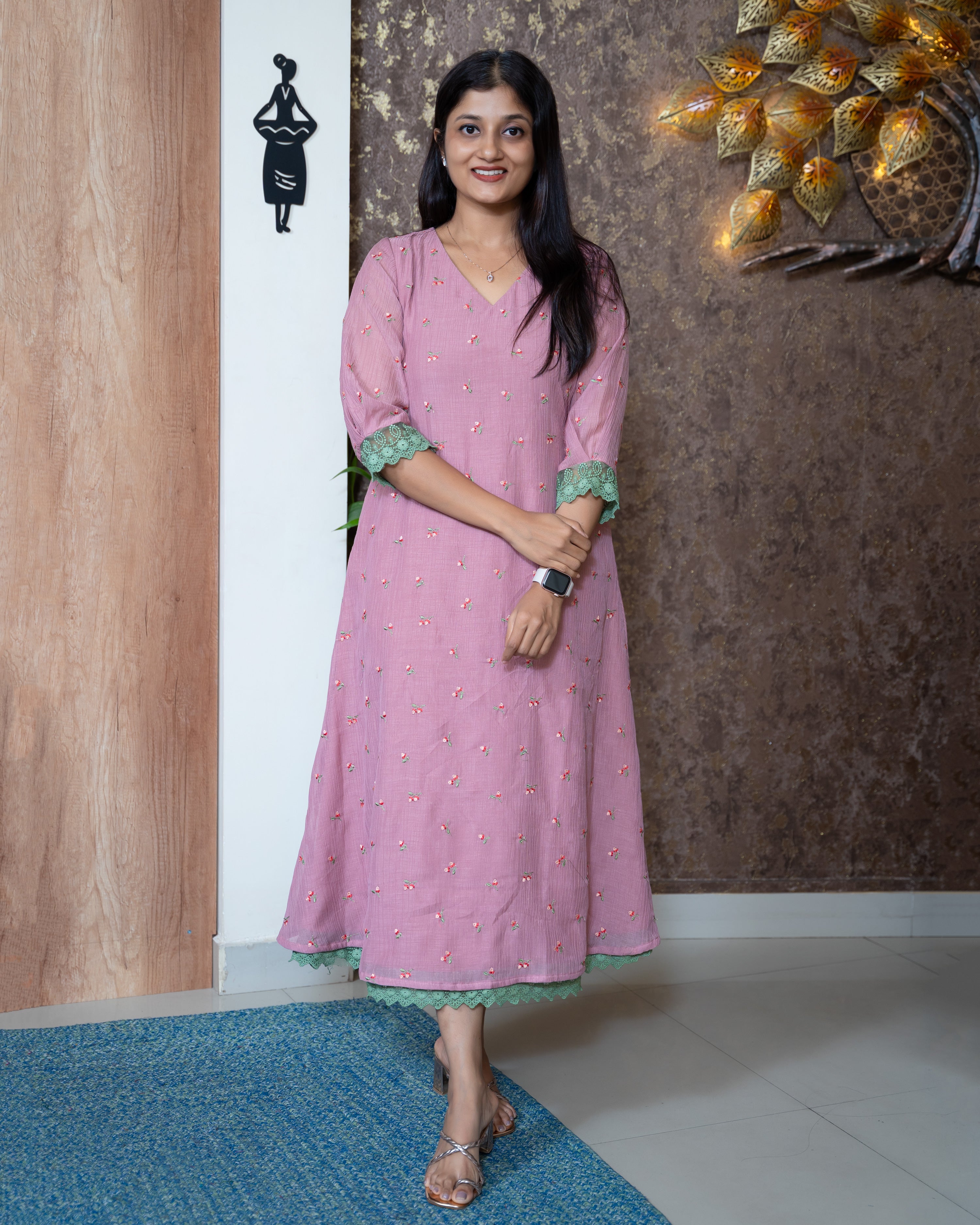 Load image into Gallery viewer, Crushed Mul Chanderi Designer Kurti(Pre-Order)-1014
