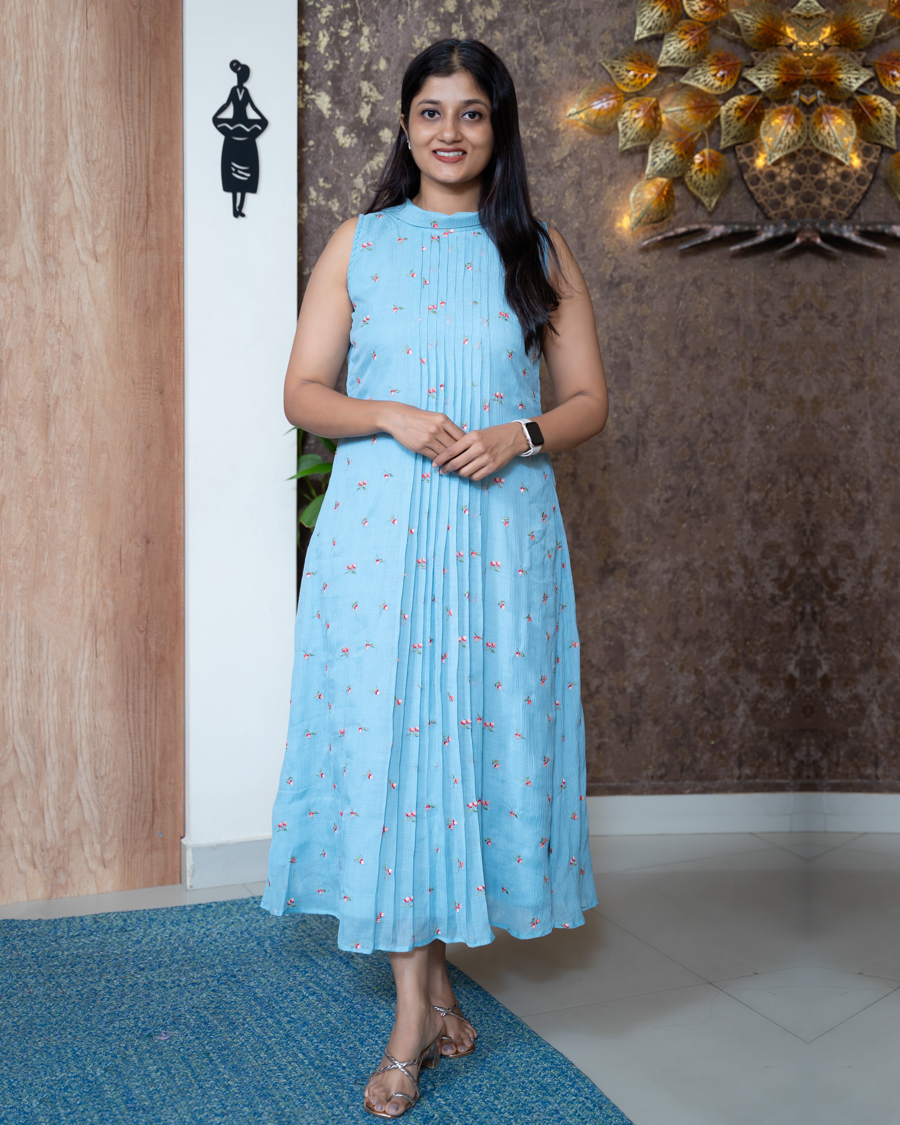 Load image into Gallery viewer, Crushed Mul Chanderi Designer Kurti(Pre-Order)-1015
