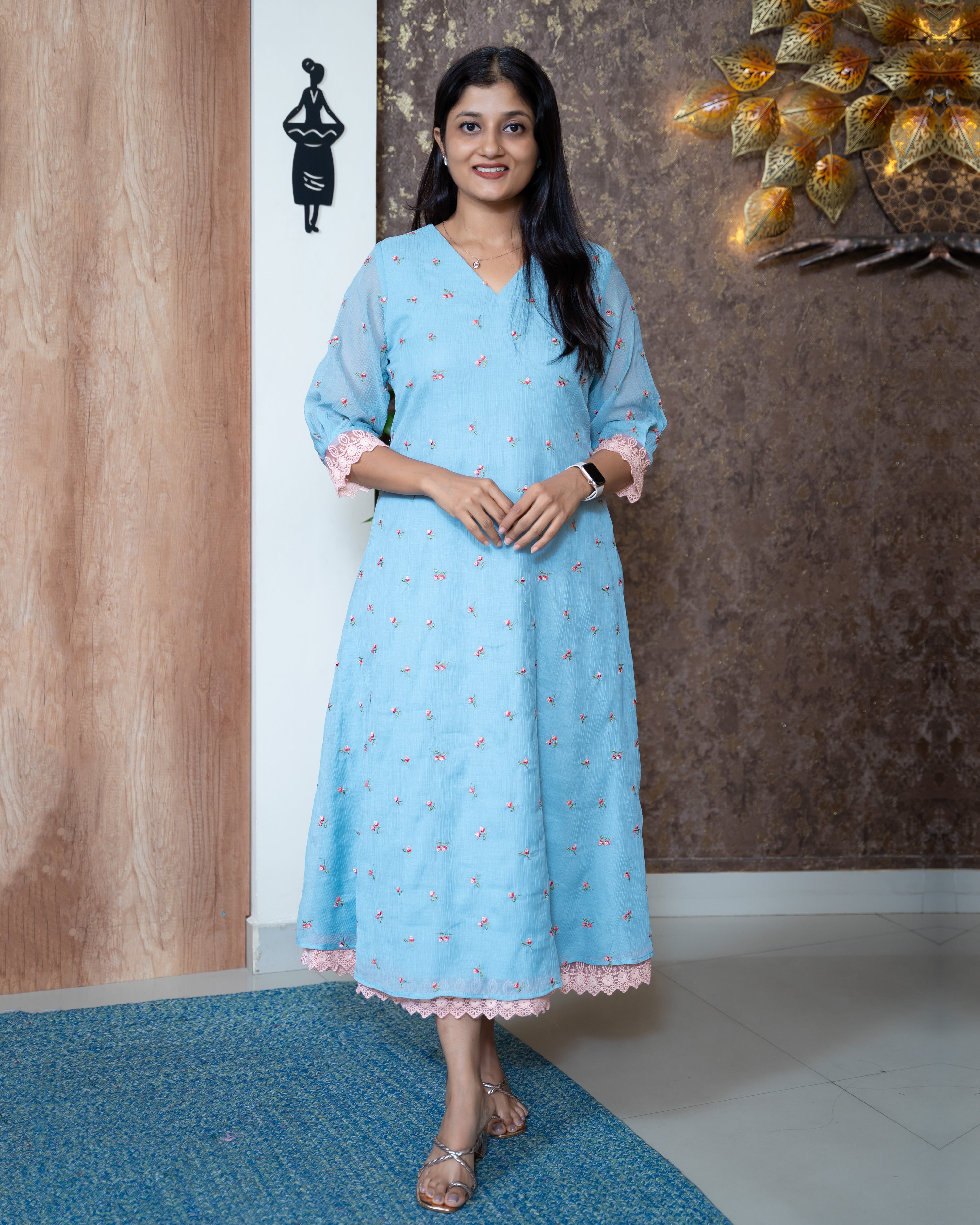 Load image into Gallery viewer, Crushed Mul Chanderi Designer Kurti(Pre-Order)-1014
