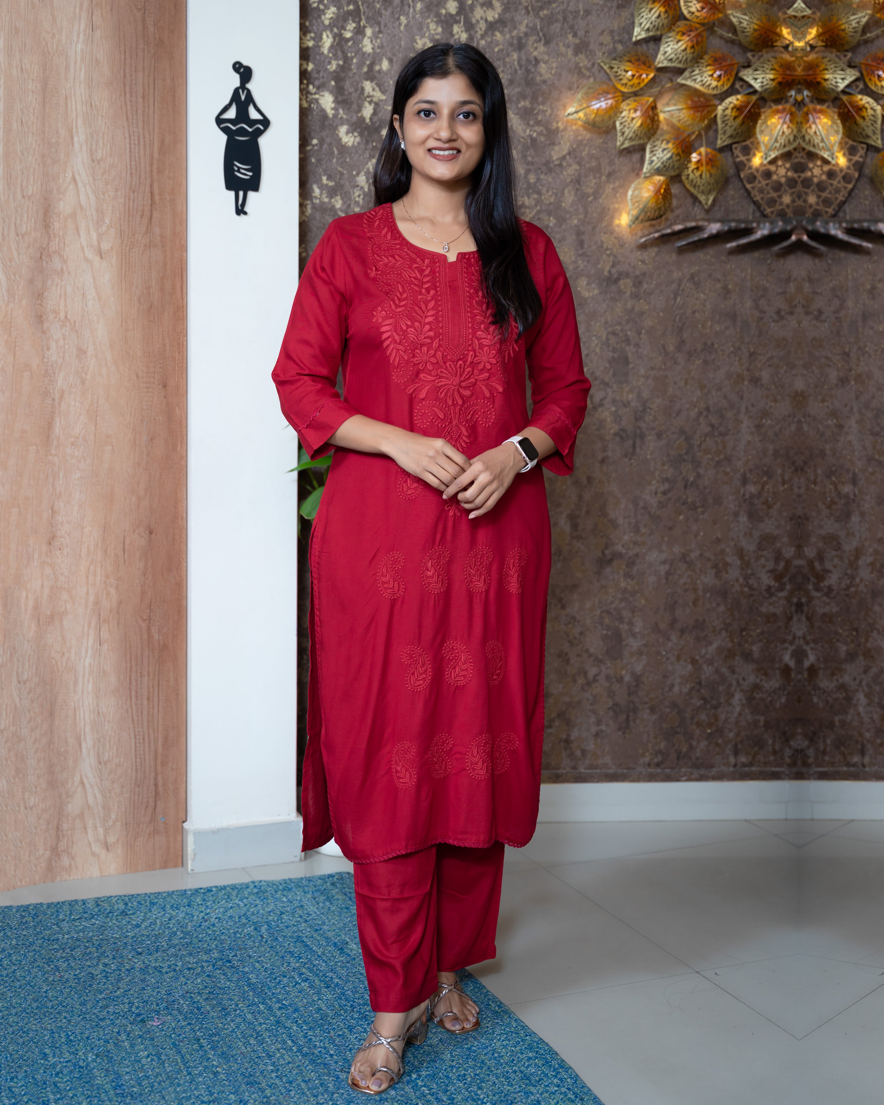 Load image into Gallery viewer, Rayon Co-ord Set-8572
