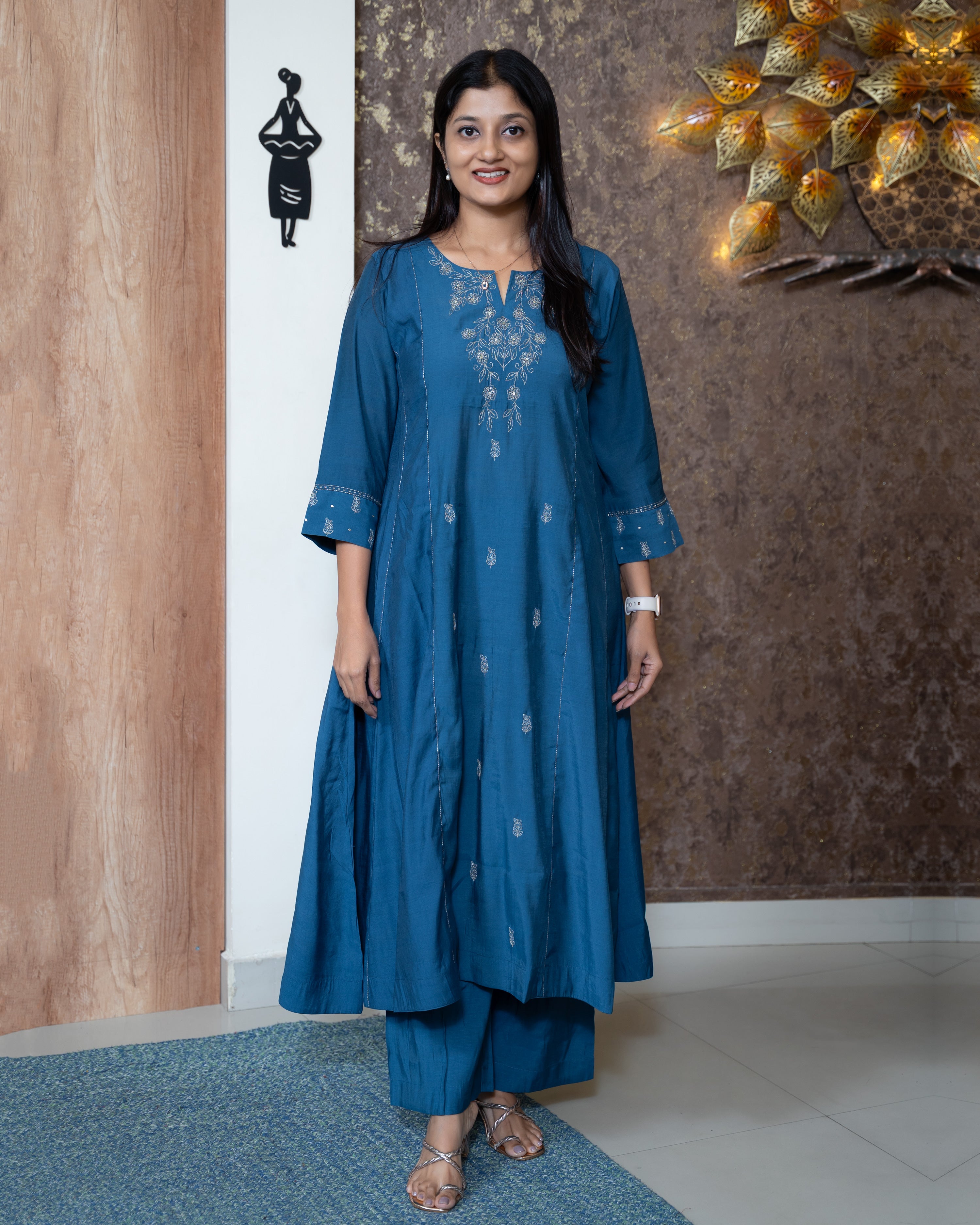 Load image into Gallery viewer, Semi Silk Co-Ord Set-8656
