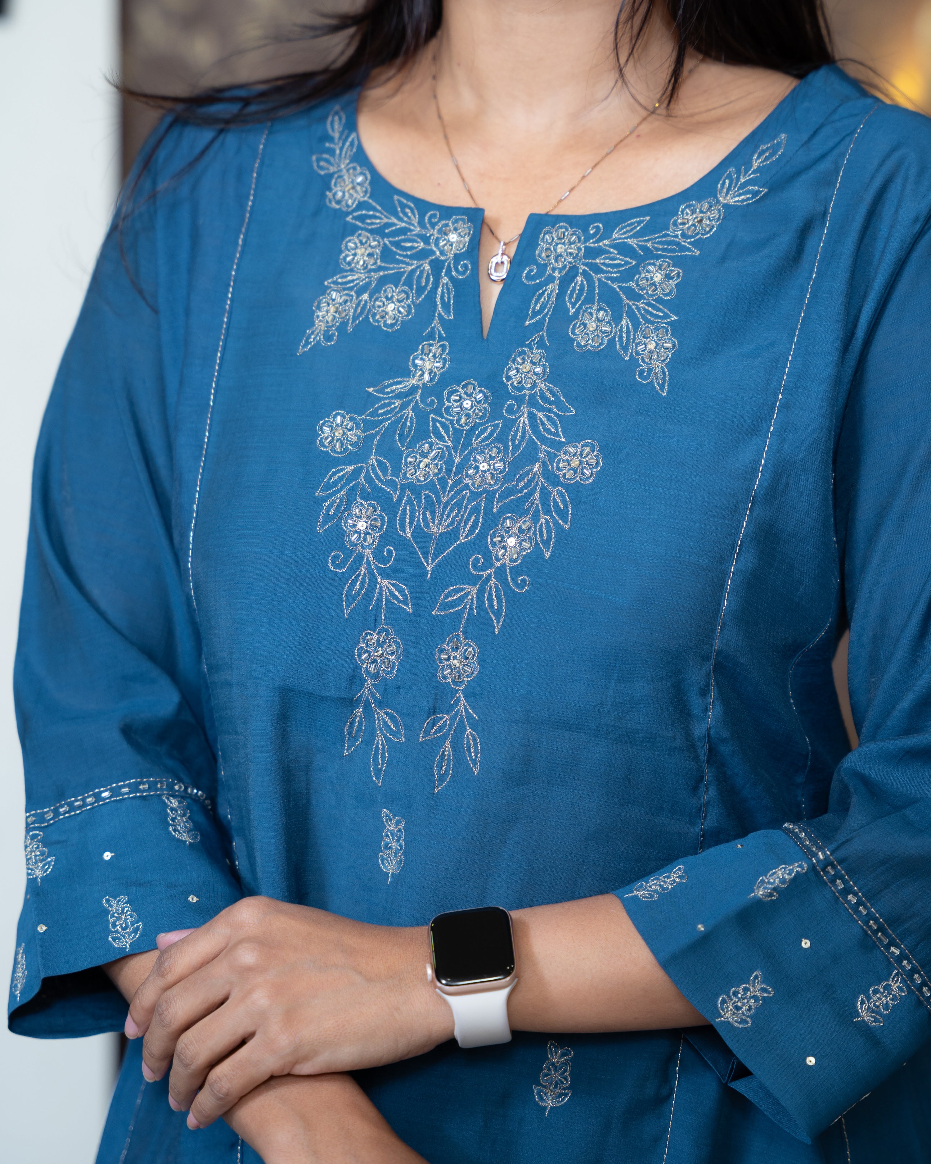 Load image into Gallery viewer, Semi Silk Co-Ord Set-8656
