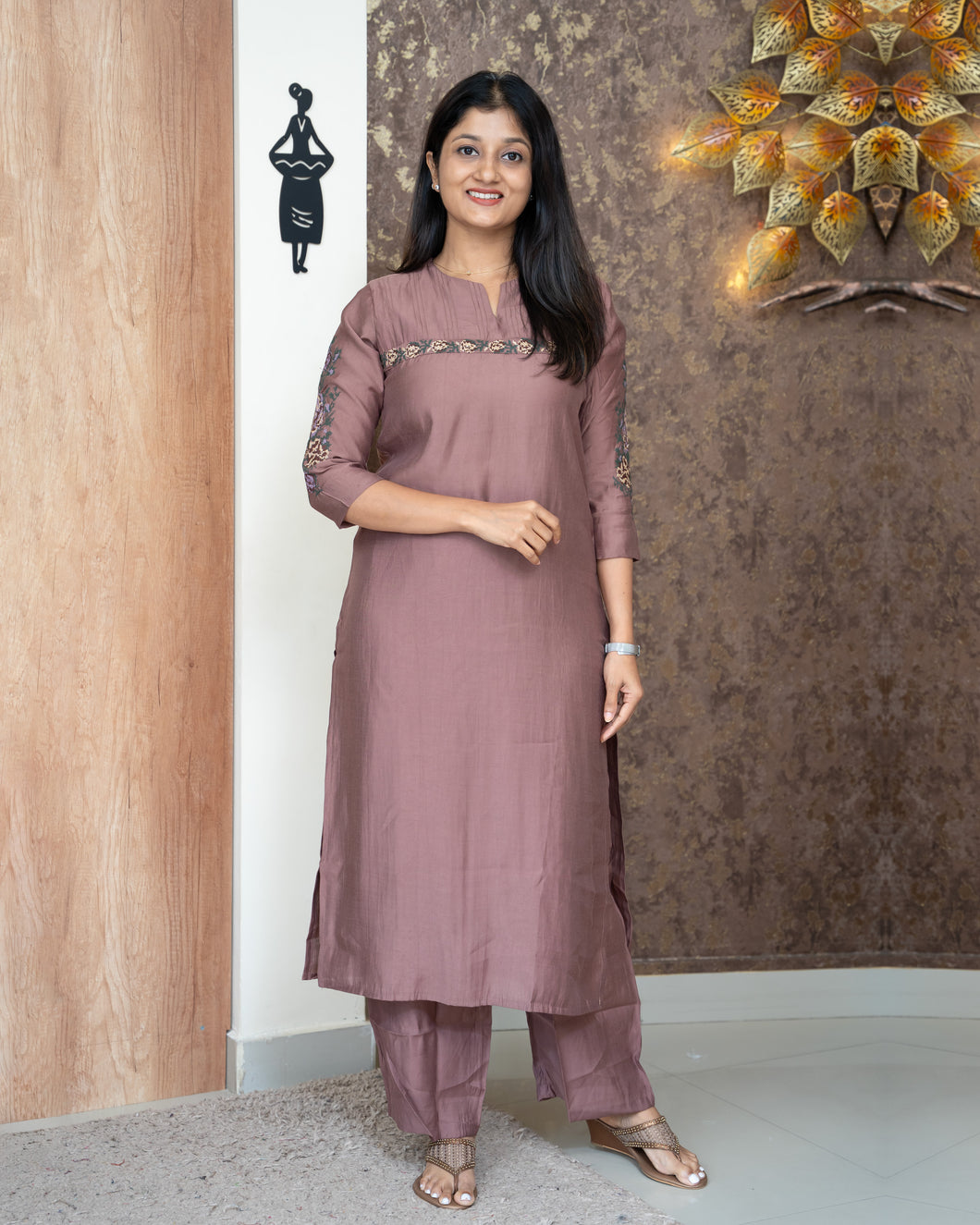 Semi Silk Co-Ord Set-4466