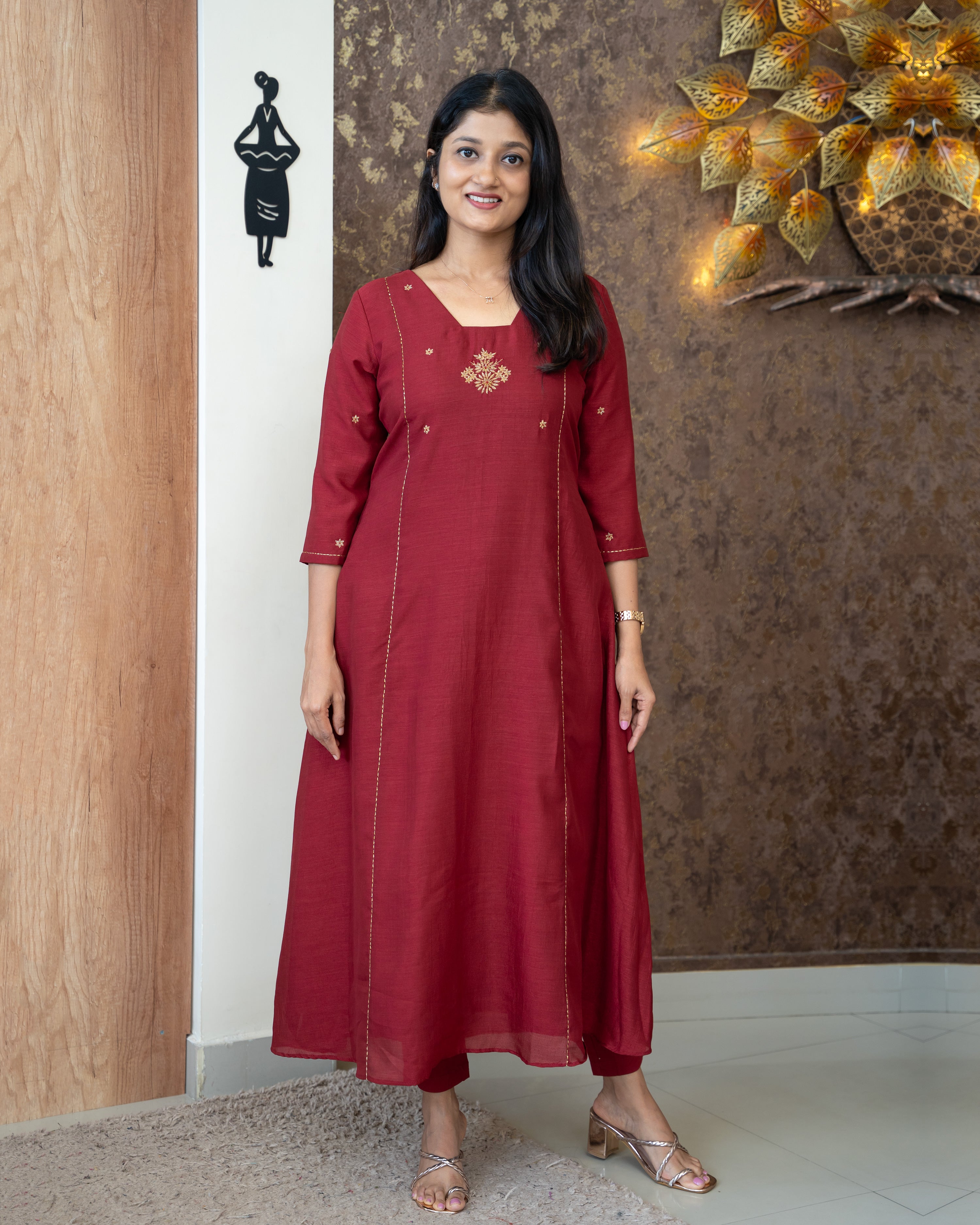 Load image into Gallery viewer, Vichitra Silk Designer Kurti(Pre-Order)-825
