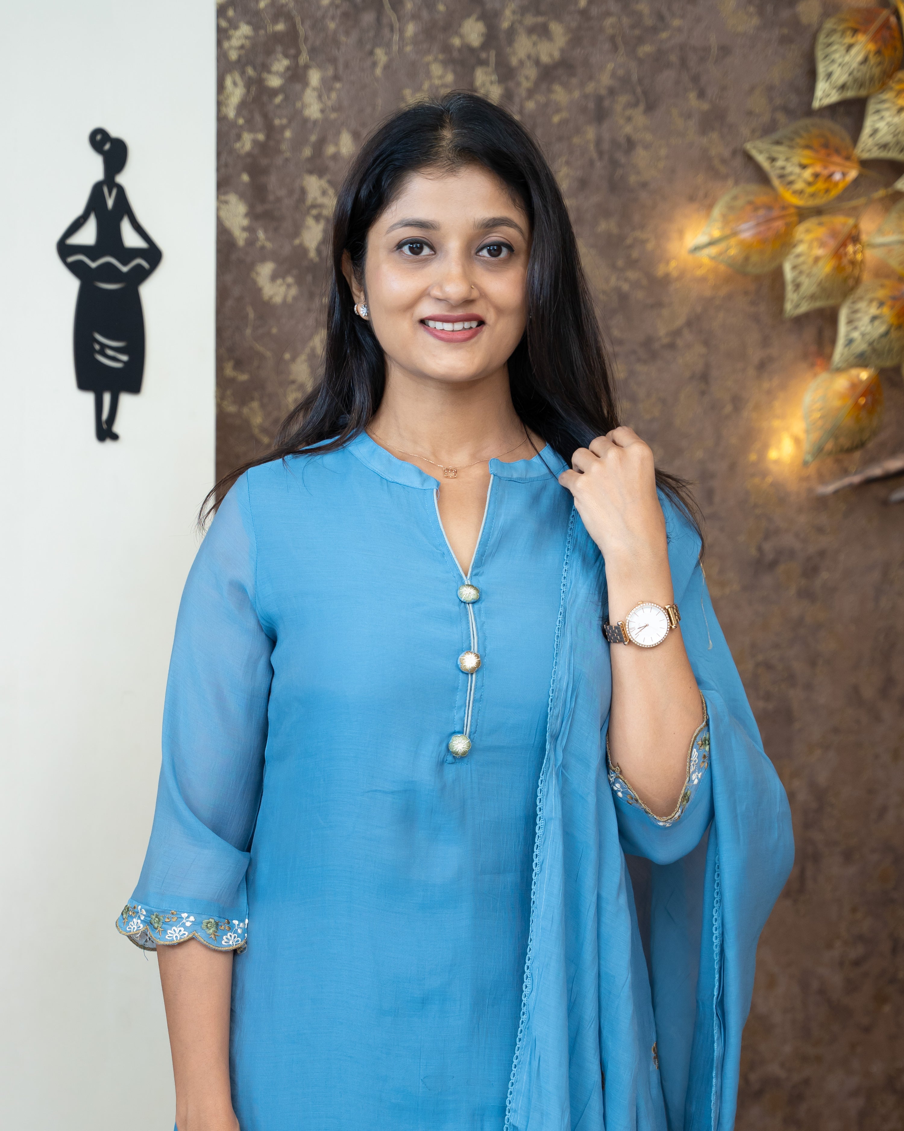 Load image into Gallery viewer, Mul Chanderi Suit-4640
