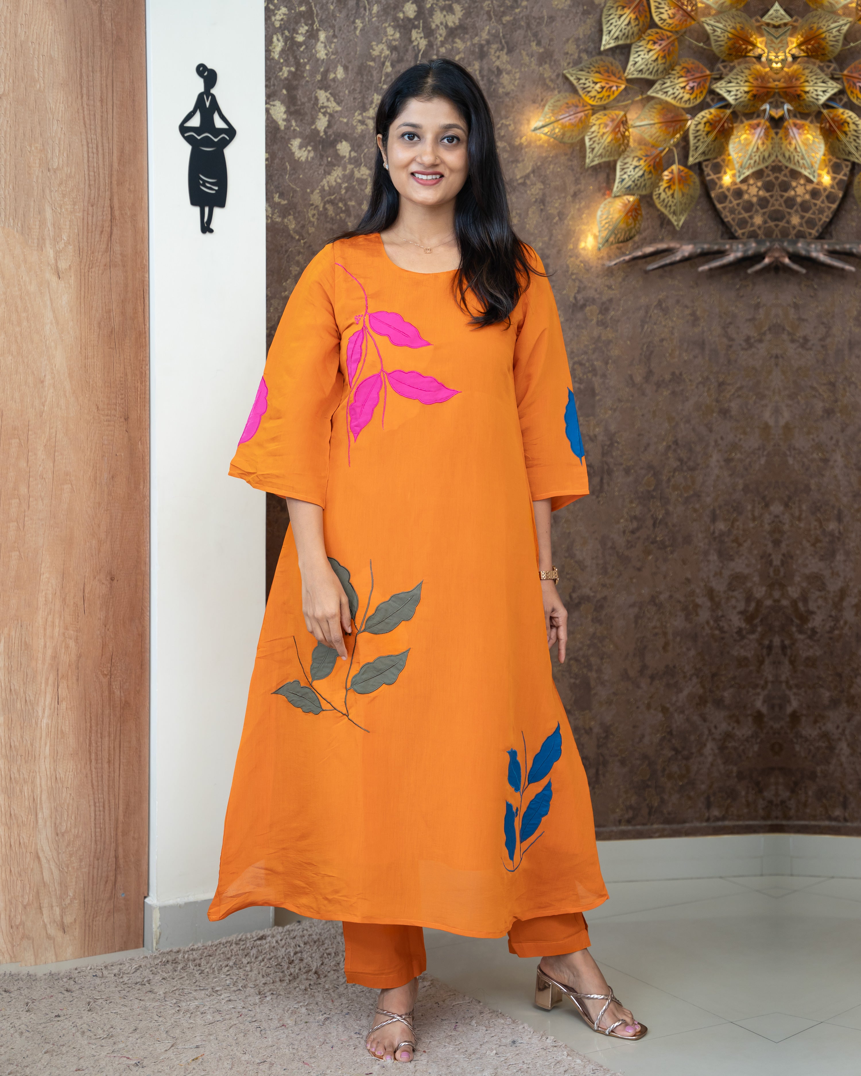 Load image into Gallery viewer, Mul Chanderi Co-Ord Set-4643
