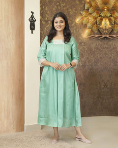 Semi Tusser A-Line kurti(Pre-Order)-5436