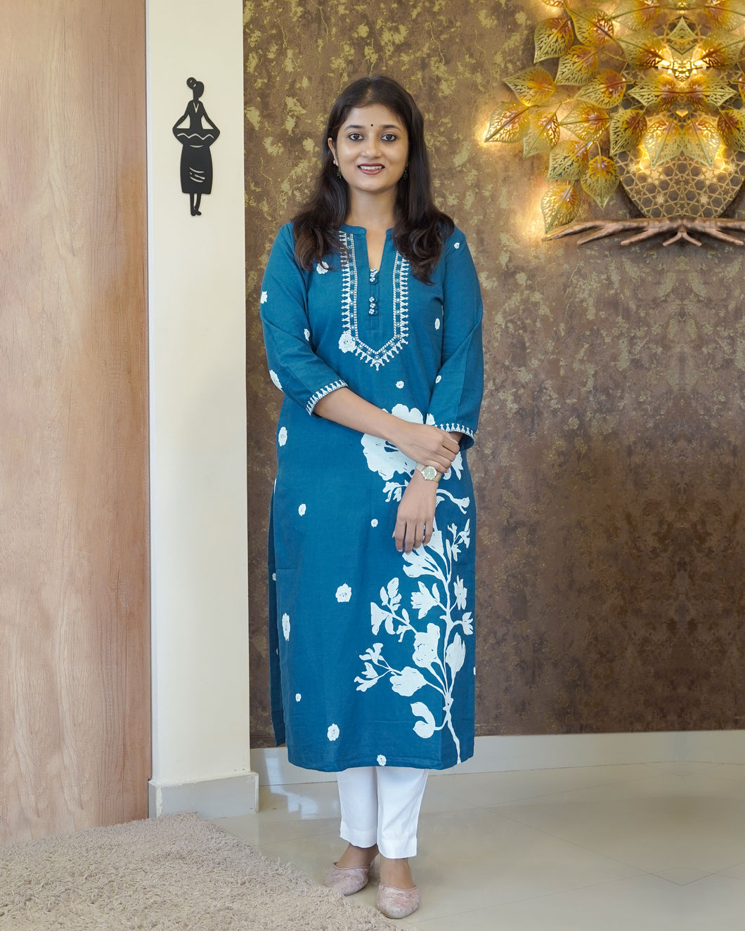 Pure Cotton Slitted Kurti-00129