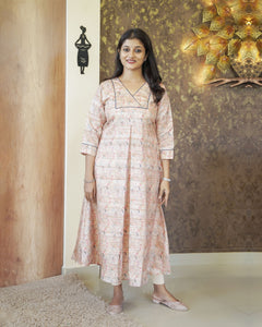 Semi Tusser Silk A-line Kurti(Pre-Order)-5453