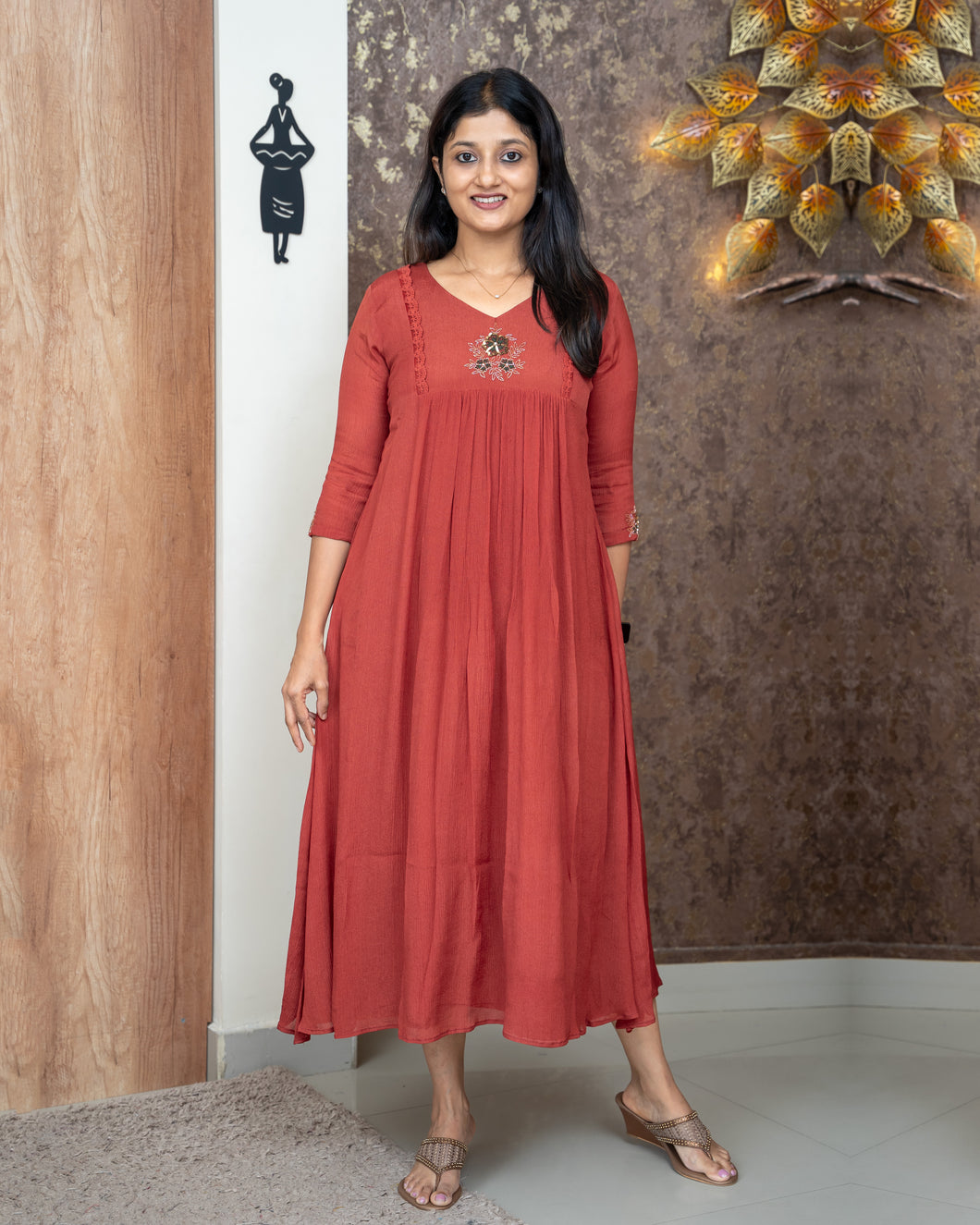 Chinnon Chiffon Designer Kurti(Pre-Order)-777