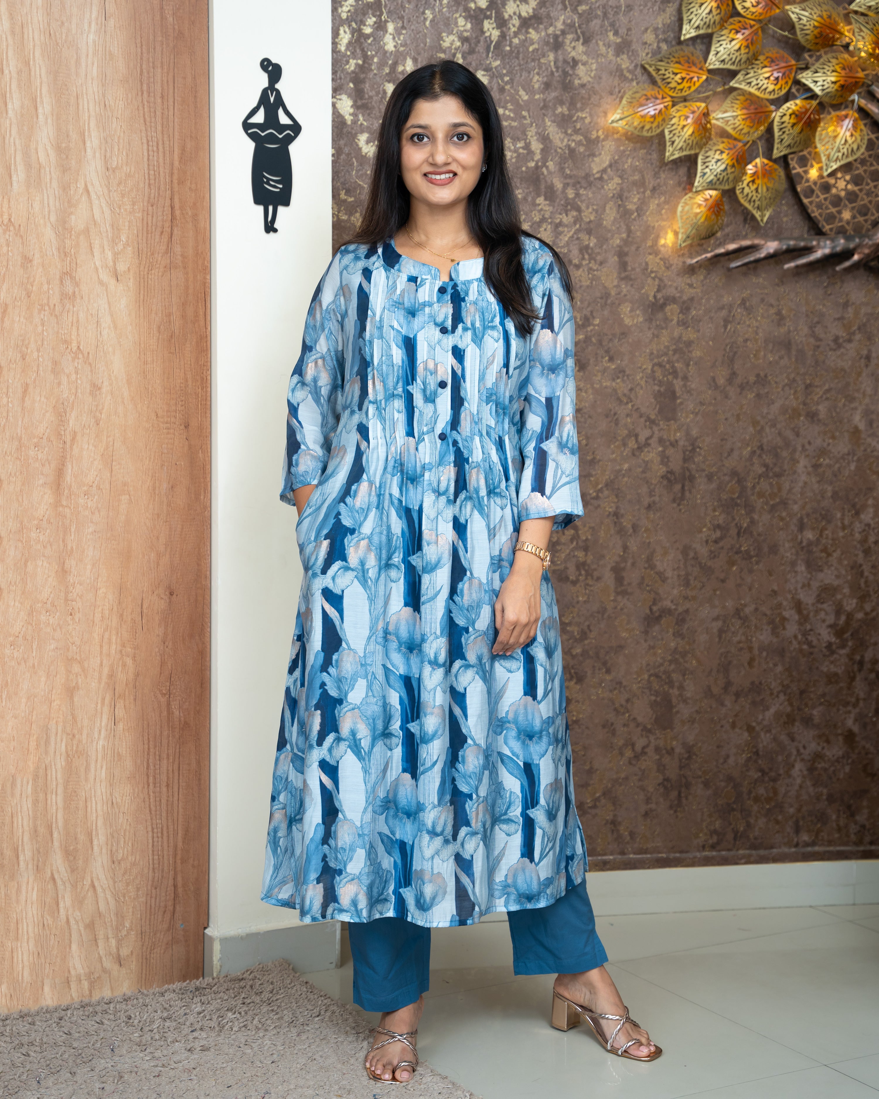 Load image into Gallery viewer, Mul Chanderi Co-Ord Set-4746
