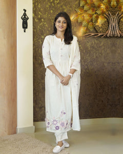 Pure Cotton Slitted Kurti Set-00227