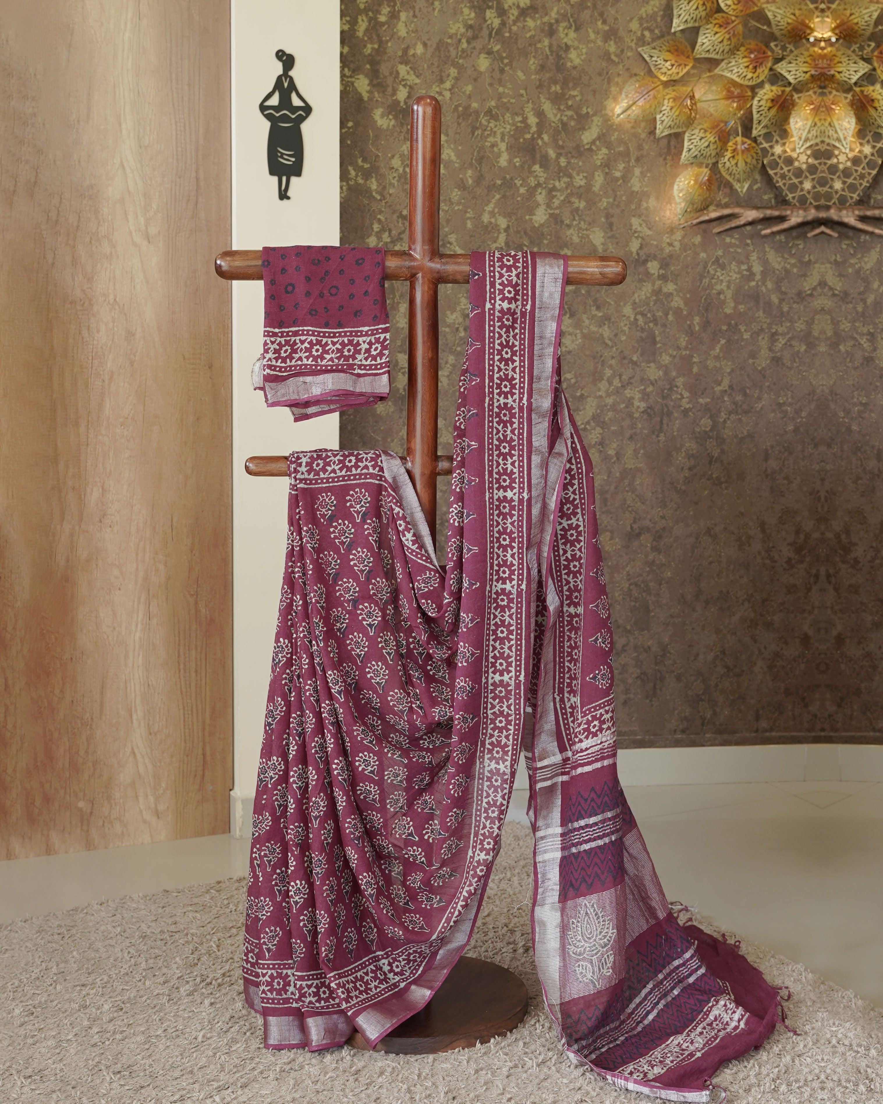 Load image into Gallery viewer, Pure Linen Cotton Saree -00325
