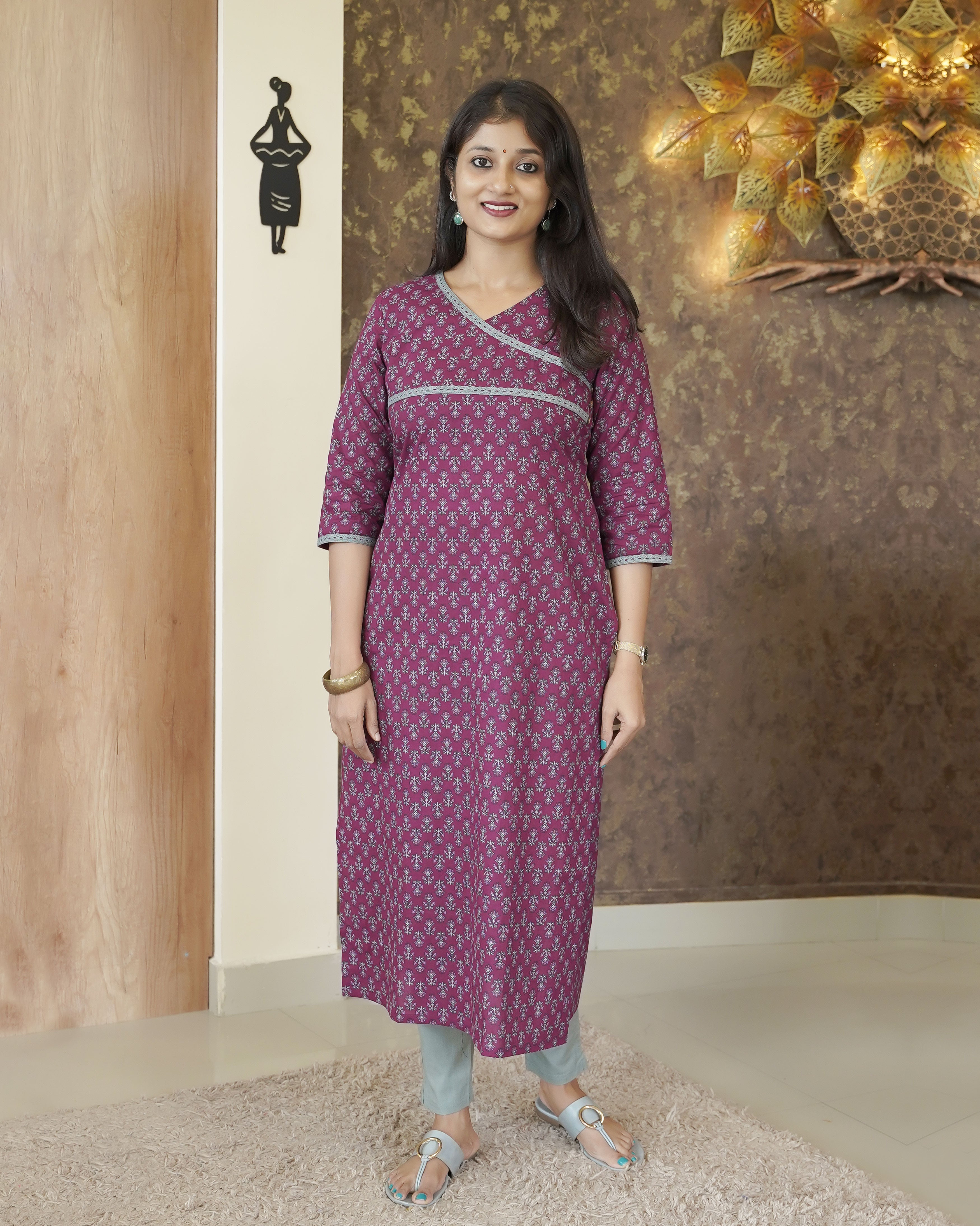 Load image into Gallery viewer, Pure Cotton Slitted Kurti(Pre- Order)- 00265
