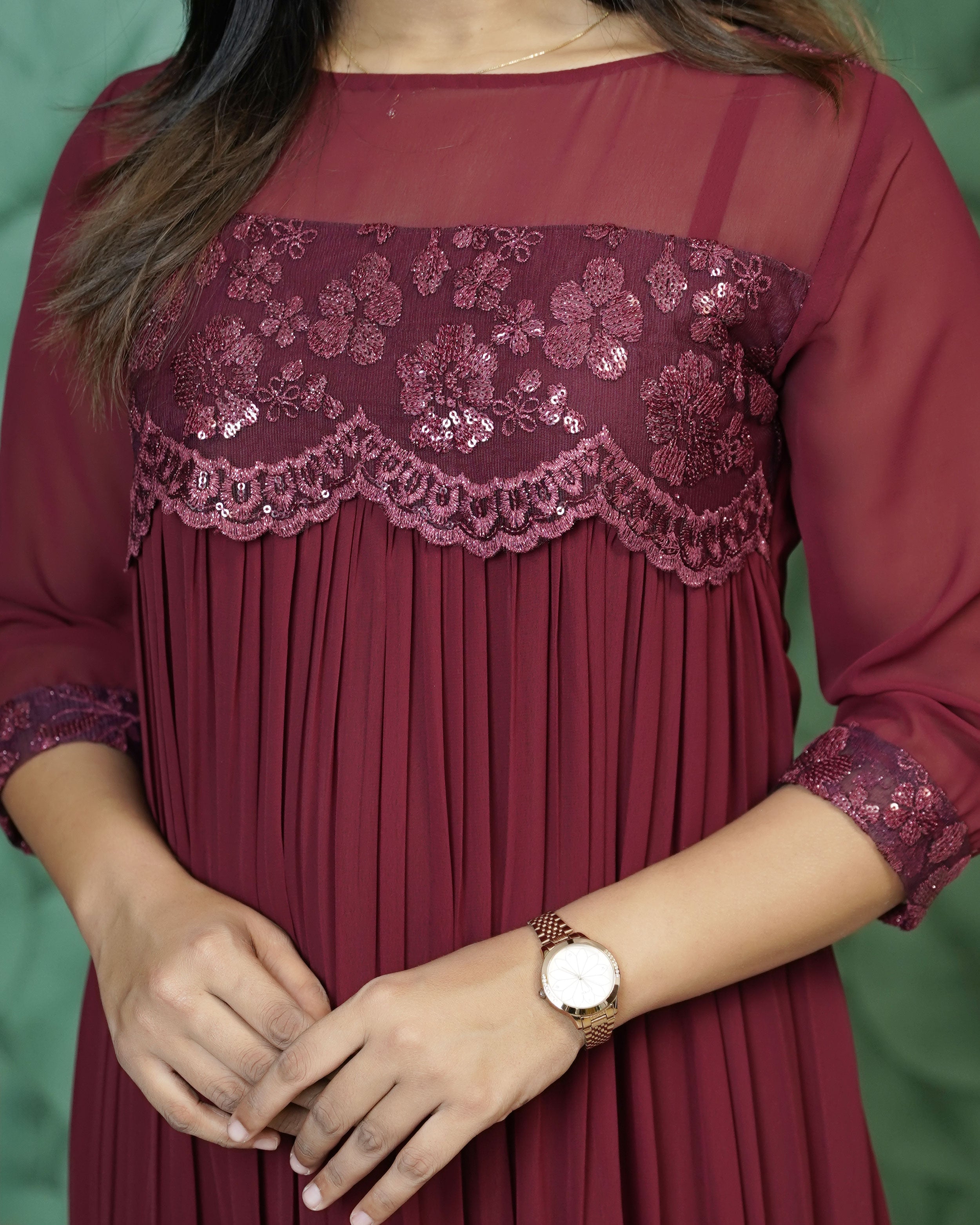 Load image into Gallery viewer, Designer Georgette Kurti - 0335
