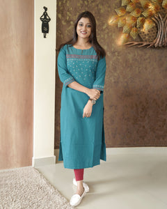 Pure Cotton Slitted Kurti -0410