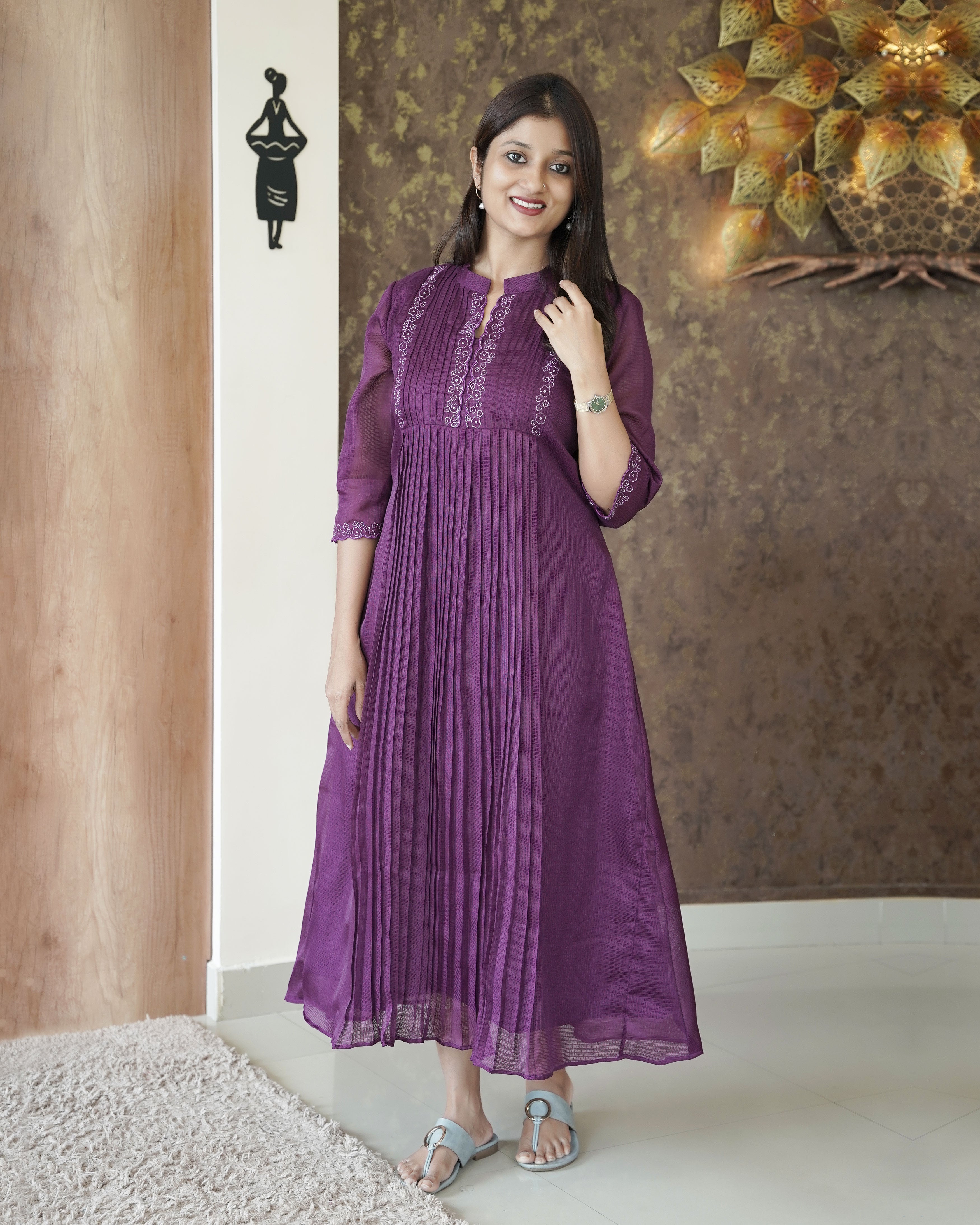 Load image into Gallery viewer, Silky Kotta A-line Kurti(Pre-Order)-0439
