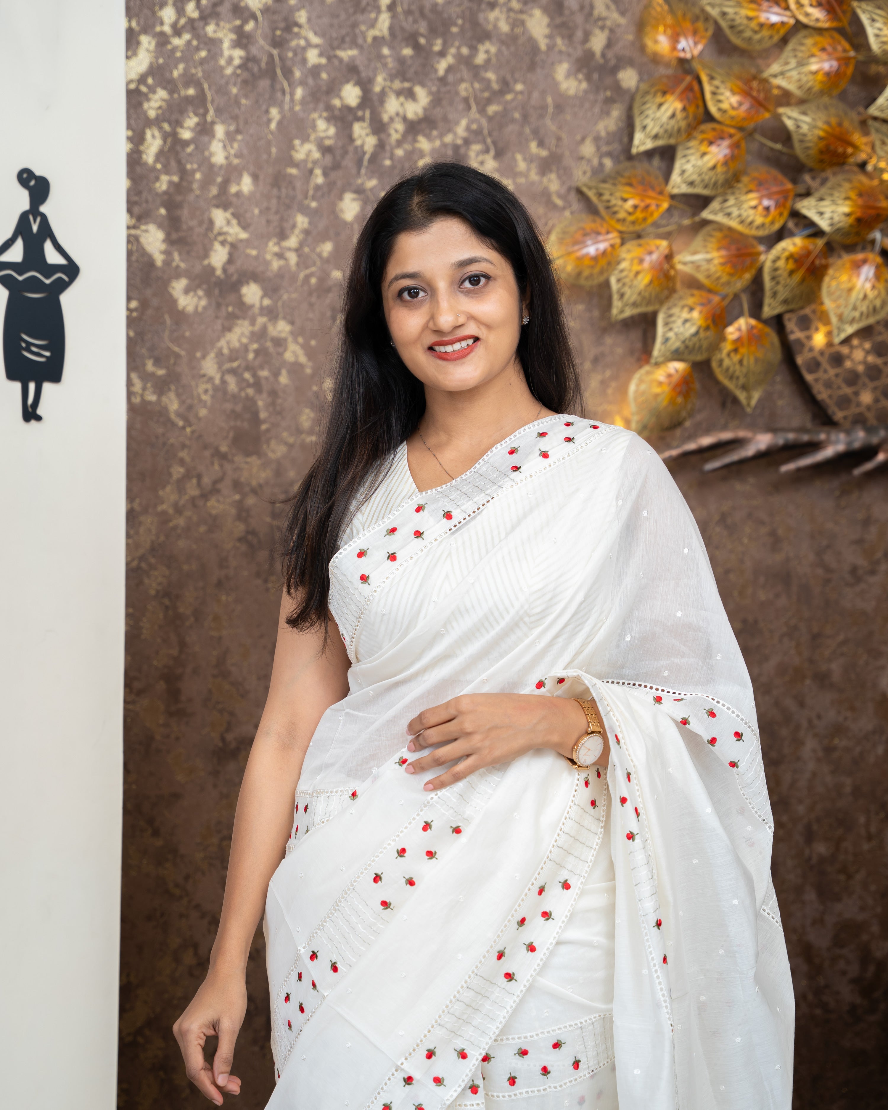 Load image into Gallery viewer, Mul Chanderi Saree-5305
