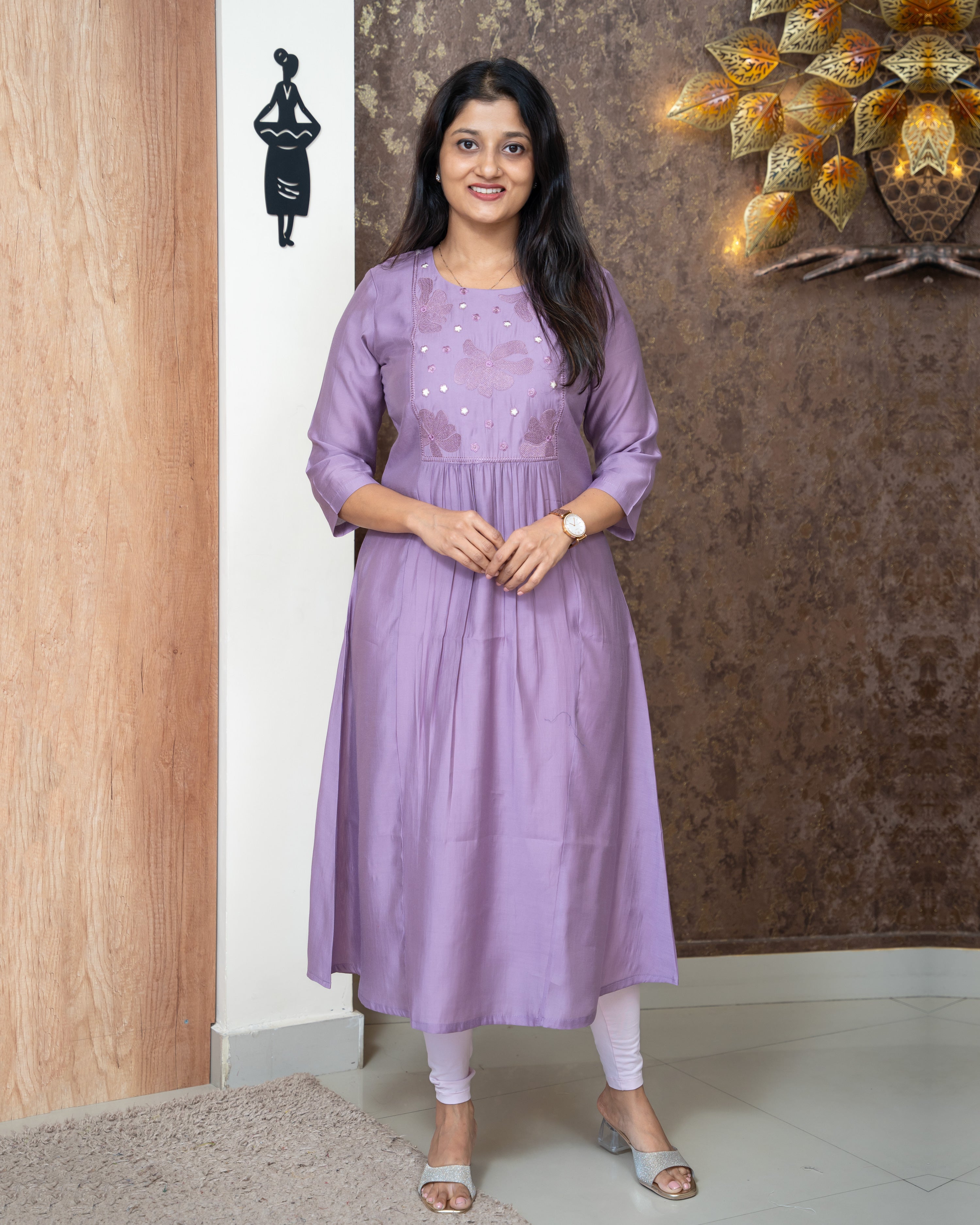 Load image into Gallery viewer, Mul Chanderi Kurti-5315
