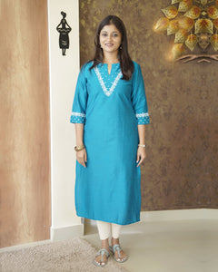 Viscose Silk Slitted Kurti-0523