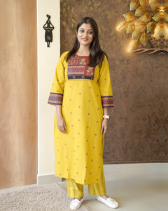 Pure Cotton Slitted Co-Ord Set-0531